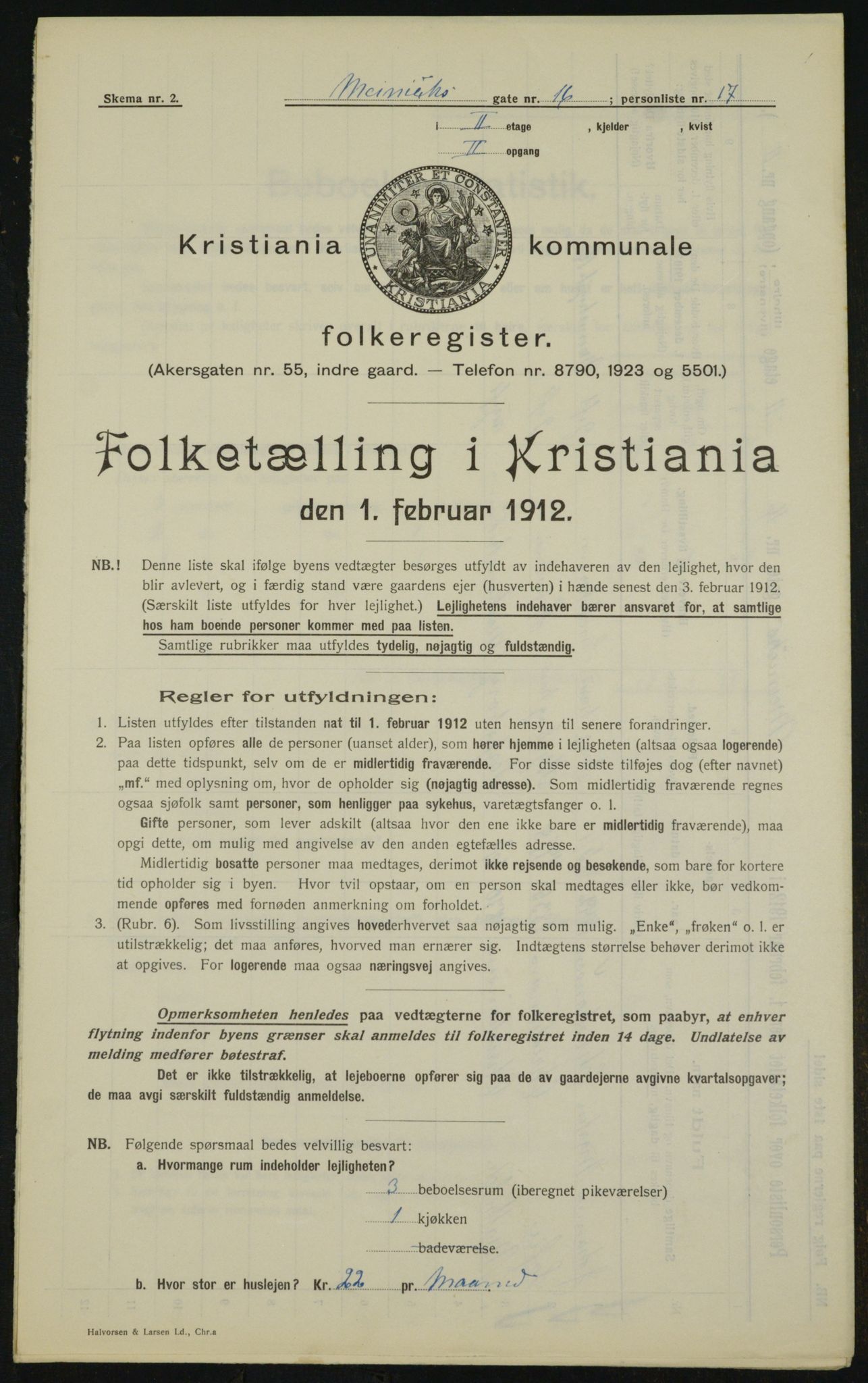 OBA, Municipal Census 1912 for Kristiania, 1912, p. 65534