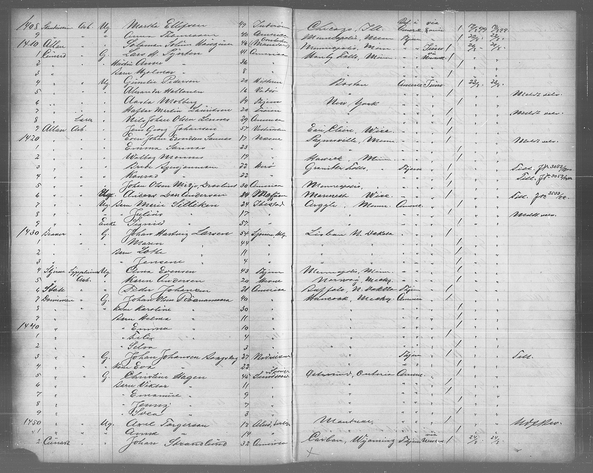 Trondheim politikammer, AV/SAT-A-1887/1/32/L0011: Emigrantprotokoll X, 1895-1902