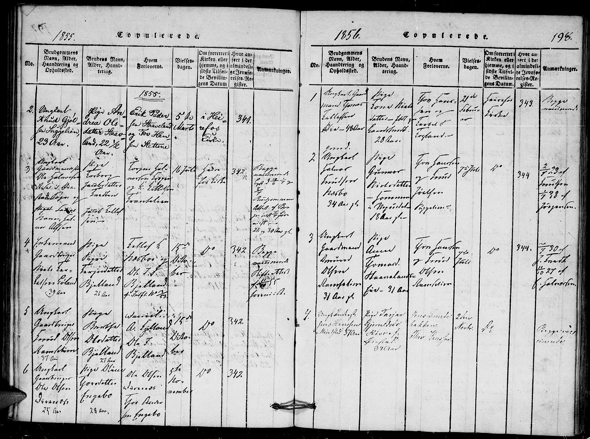 Herefoss sokneprestkontor, AV/SAK-1111-0019/F/Fa/Faa/L0001: Parish register (official) no. A 1, 1816-1860, p. 198