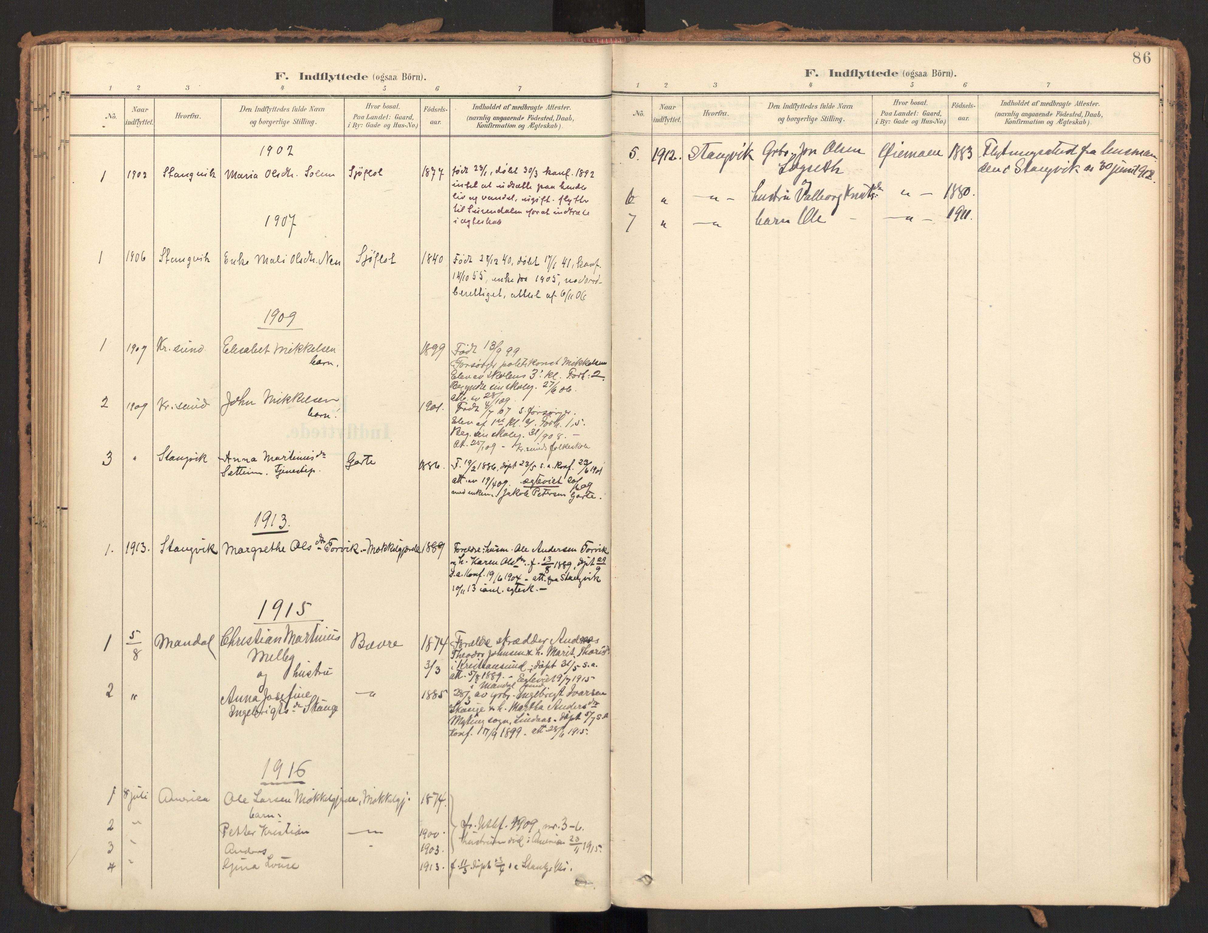 Ministerialprotokoller, klokkerbøker og fødselsregistre - Møre og Romsdal, AV/SAT-A-1454/595/L1048: Parish register (official) no. 595A10, 1900-1917, p. 86