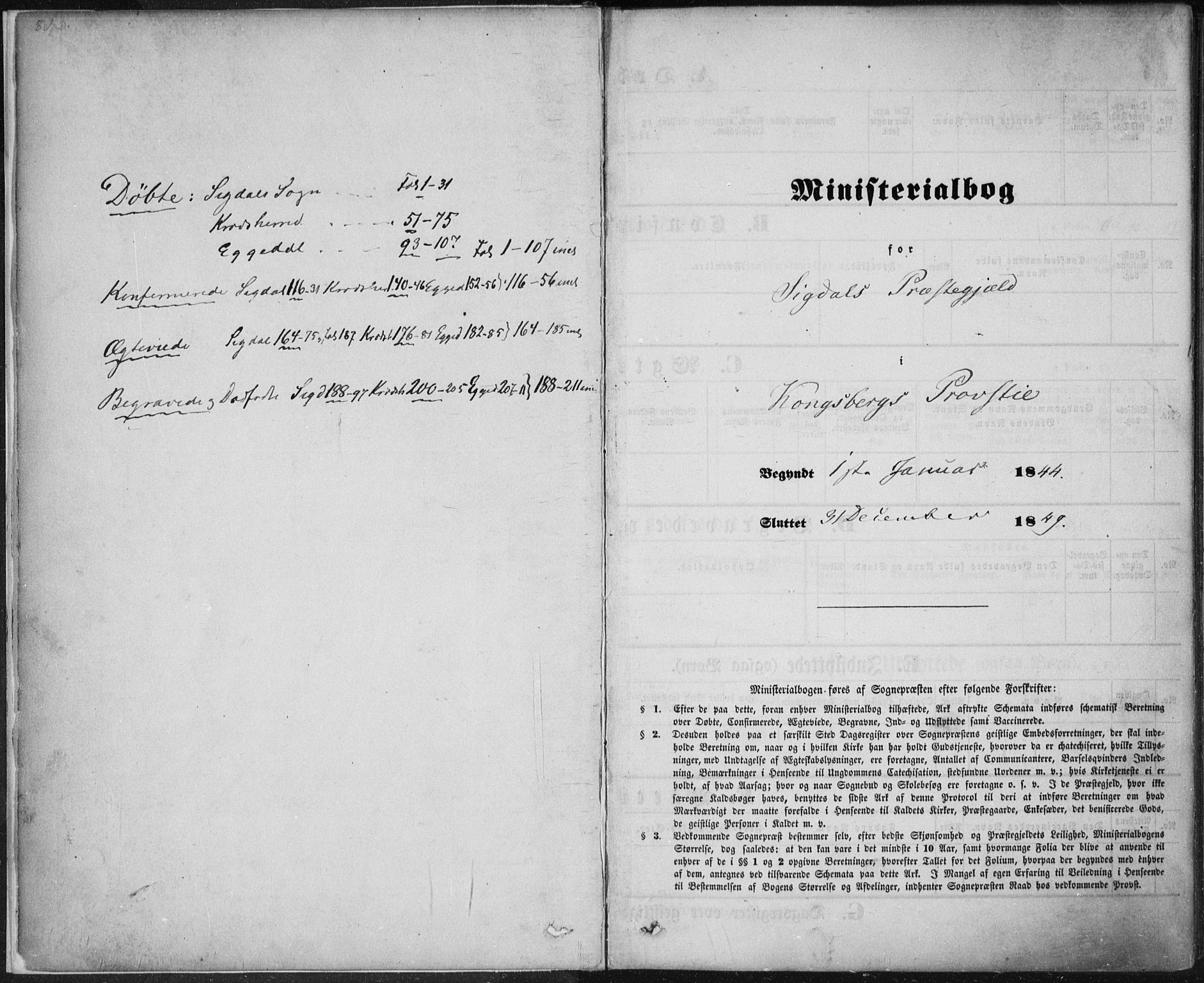 Sigdal kirkebøker, AV/SAKO-A-245/F/Fa/L0007: Parish register (official) no. I 7, 1844-1849