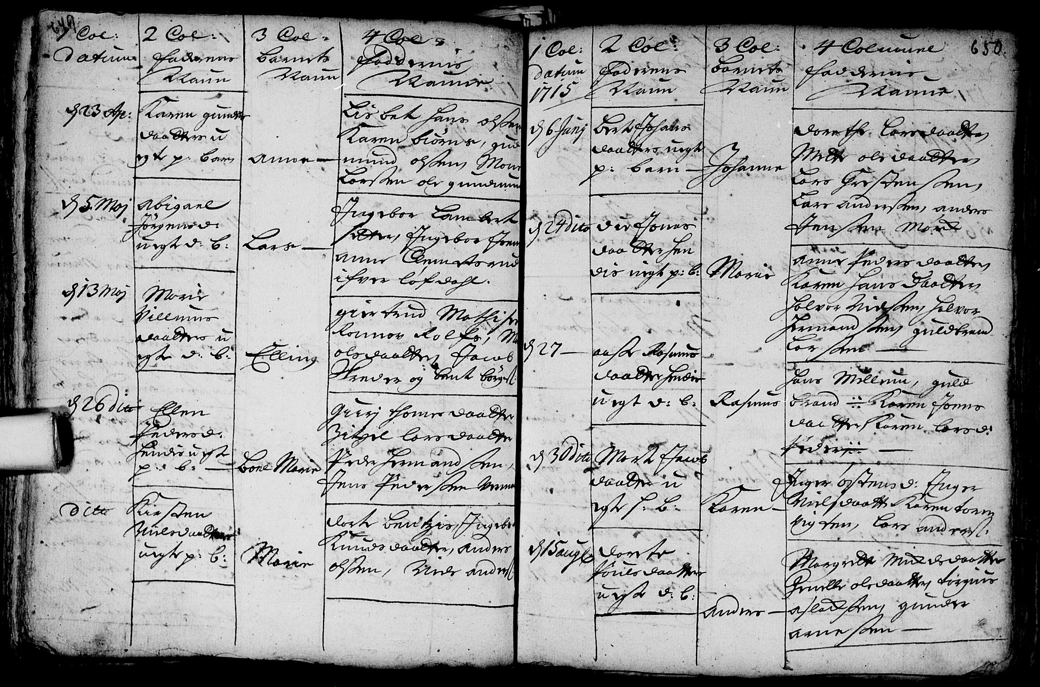 Aker prestekontor kirkebøker, SAO/A-10861/F/L0002: Parish register (official) no. 2, 1714-1720, p. 649-650