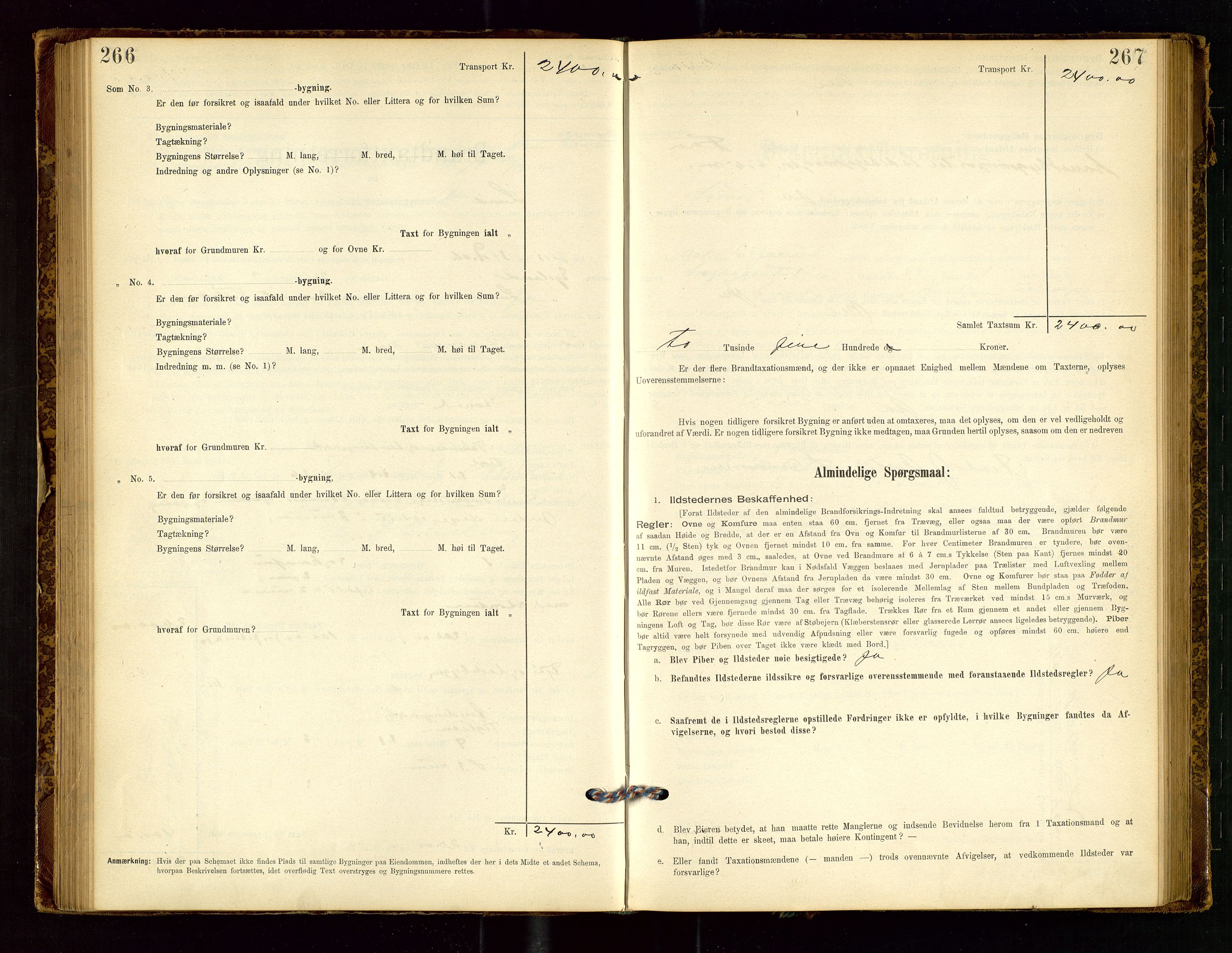 Lund lensmannskontor, SAST/A-100303/Gob/L0001: "Brandtakstprotokol", 1894-1907, p. 266-267