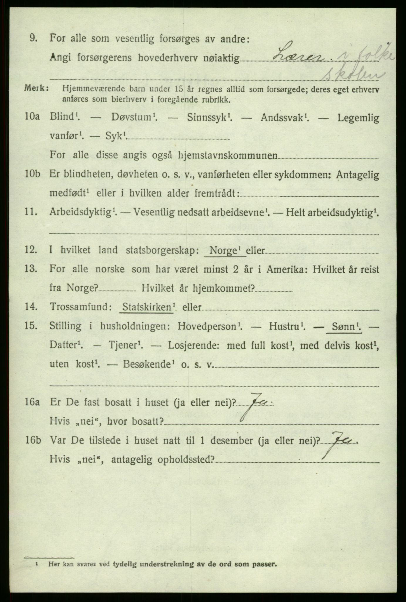 SAB, 1920 census for Fana, 1920, p. 22442