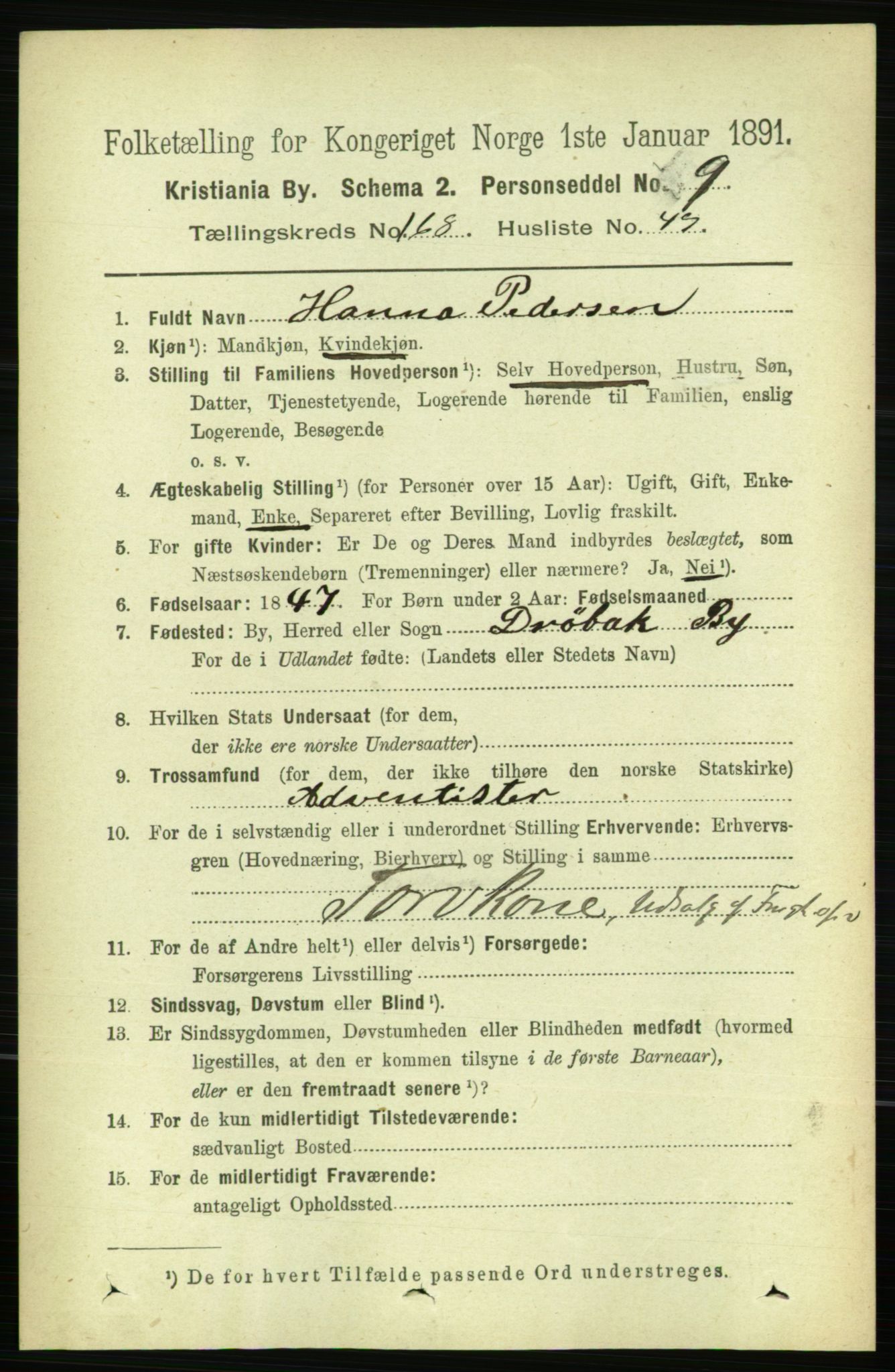 RA, 1891 census for 0301 Kristiania, 1891, p. 98716