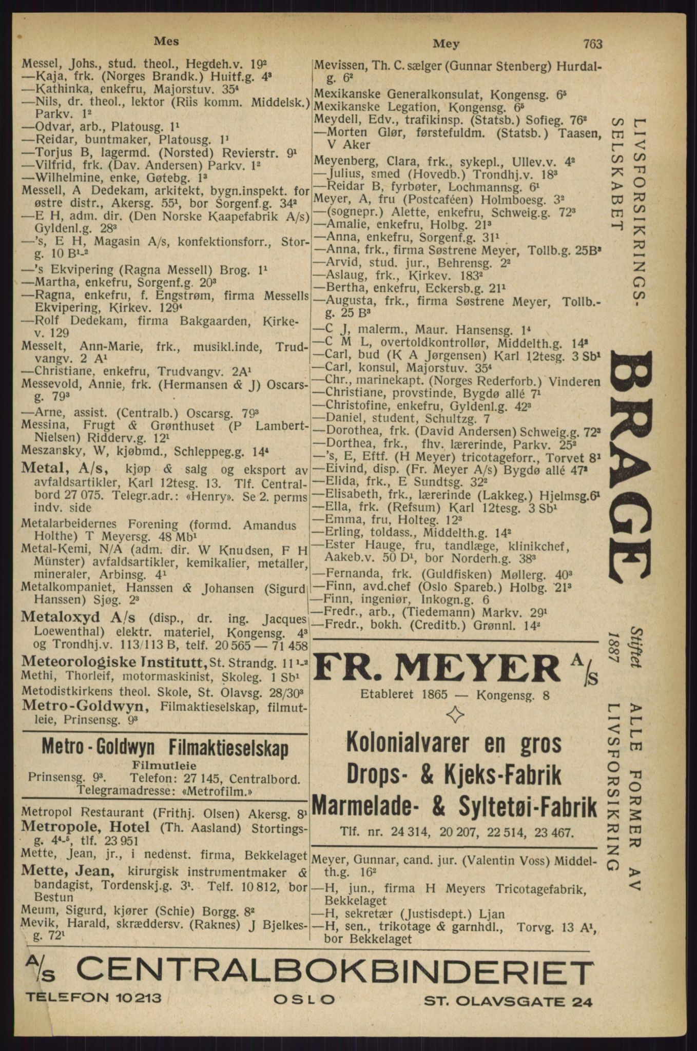 Kristiania/Oslo adressebok, PUBL/-, 1927, p. 763