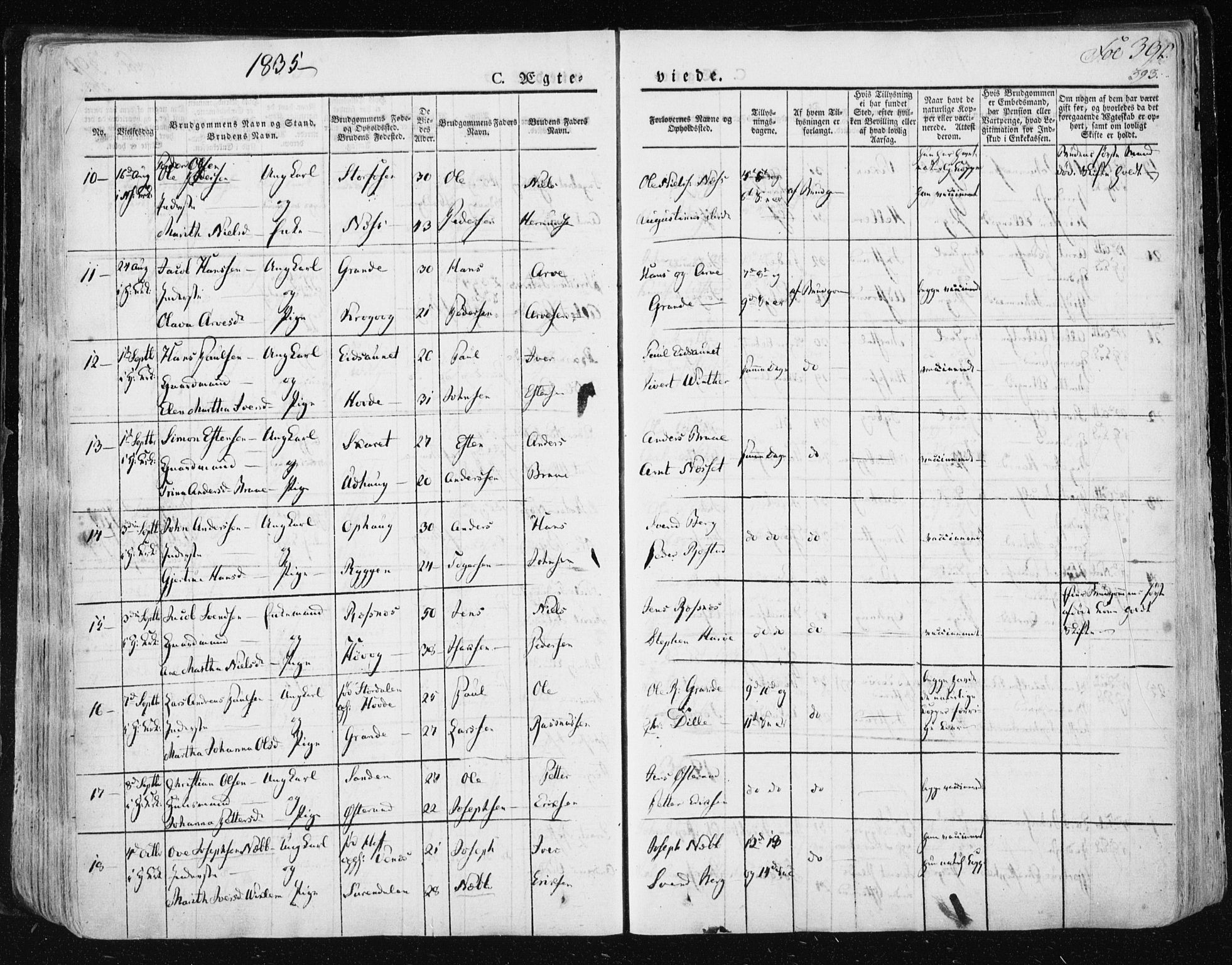 Ministerialprotokoller, klokkerbøker og fødselsregistre - Sør-Trøndelag, SAT/A-1456/659/L0735: Parish register (official) no. 659A05, 1826-1841, p. 392