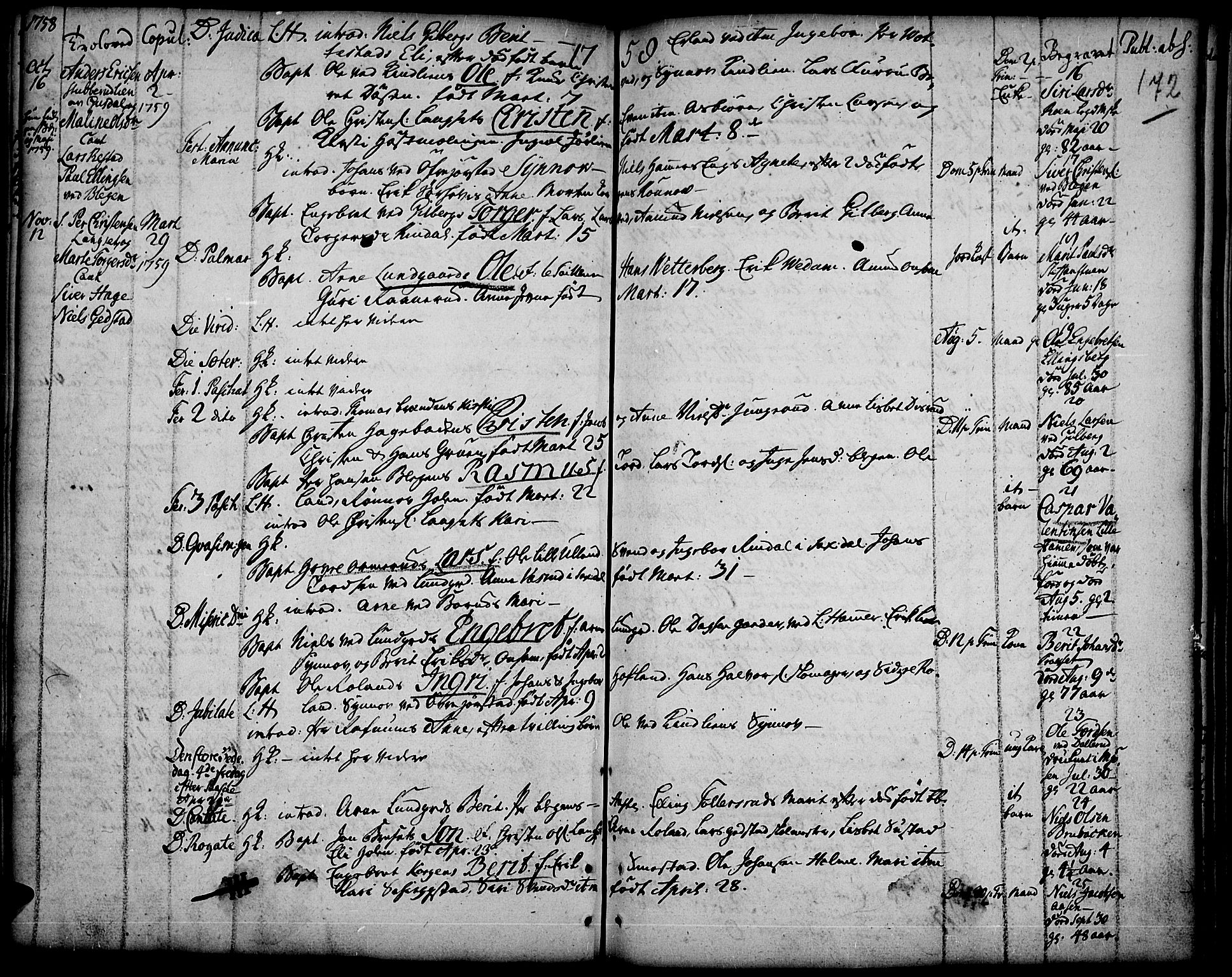 Fåberg prestekontor, SAH/PREST-086/H/Ha/Haa/L0001: Parish register (official) no. 1, 1727-1775, p. 172