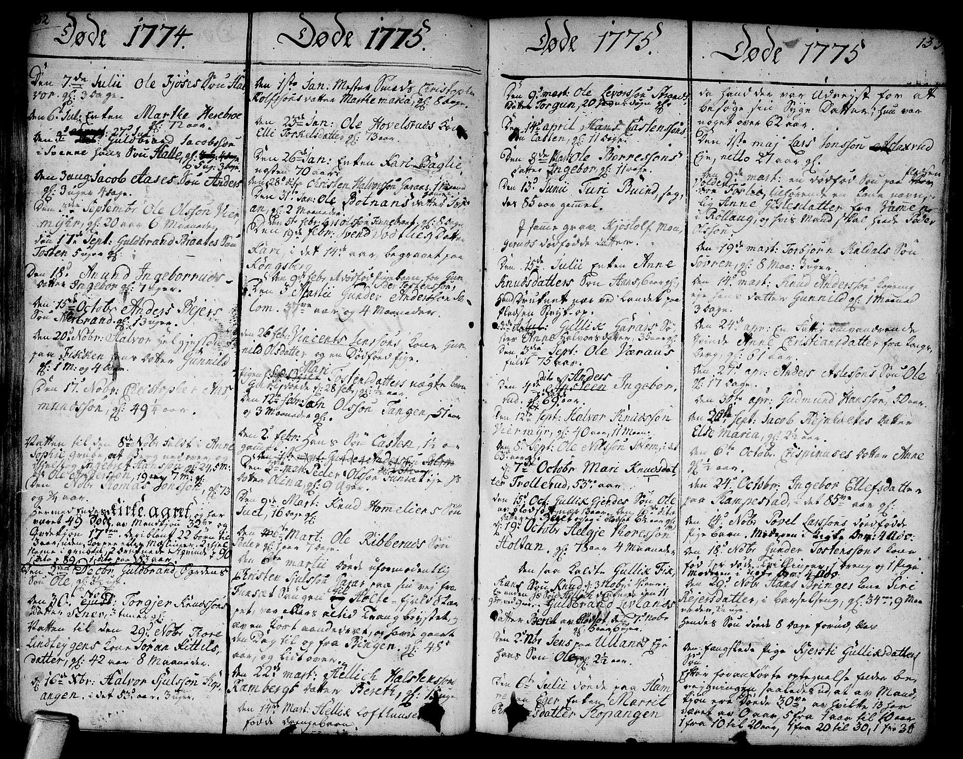 Flesberg kirkebøker, AV/SAKO-A-18/F/Fa/L0003: Parish register (official) no. I 3, 1748-1790, p. 132-133