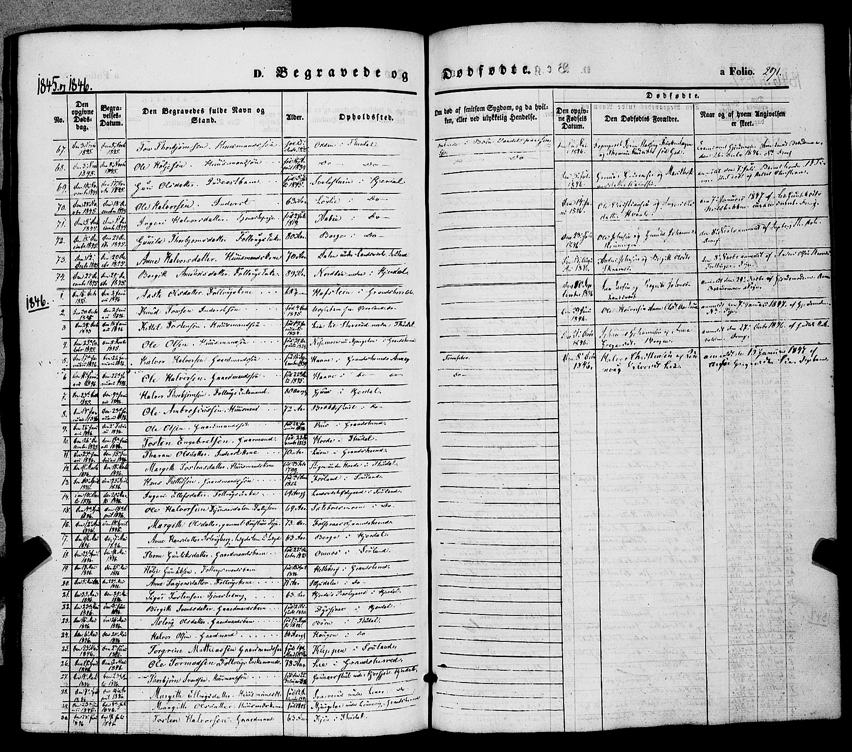 Hjartdal kirkebøker, SAKO/A-270/F/Fa/L0008: Parish register (official) no. I 8, 1844-1859, p. 291