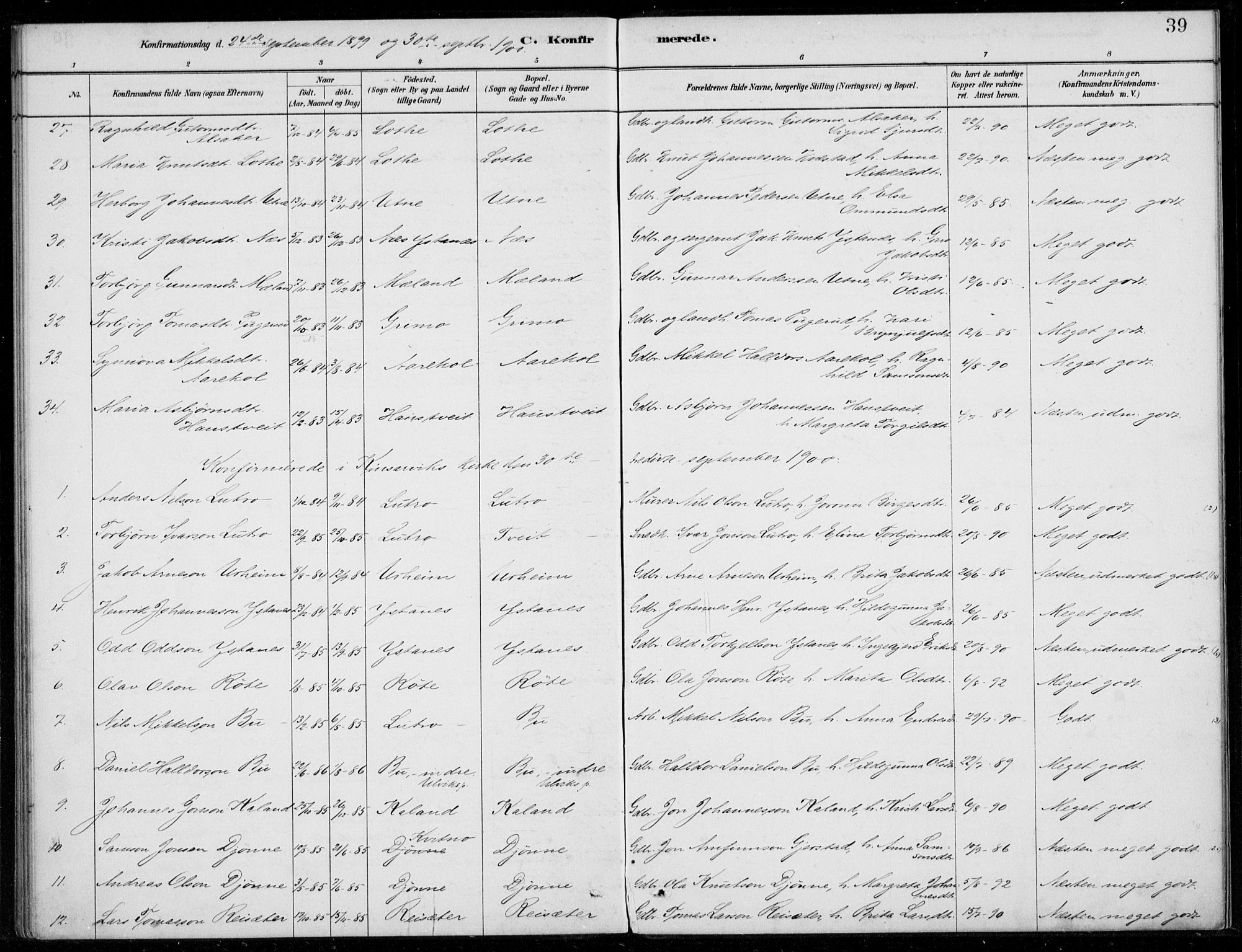 Ullensvang sokneprestembete, SAB/A-78701/H/Haa: Parish register (official) no. E  2, 1880-1914, p. 39