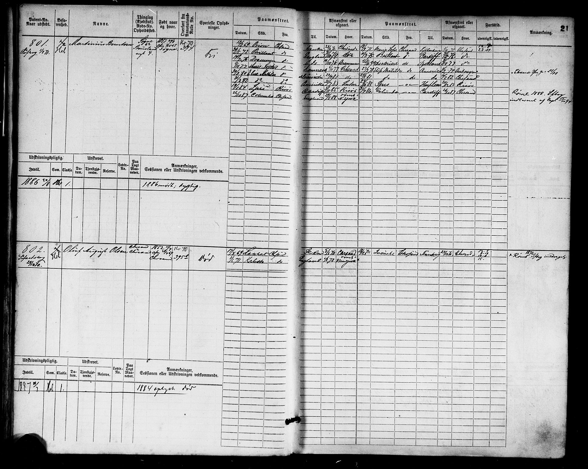 Kristiansand mønstringskrets, AV/SAK-2031-0015/F/Fb/L0004: Hovedrulle nr 763-1521, I-11, 1868-1915, p. 23