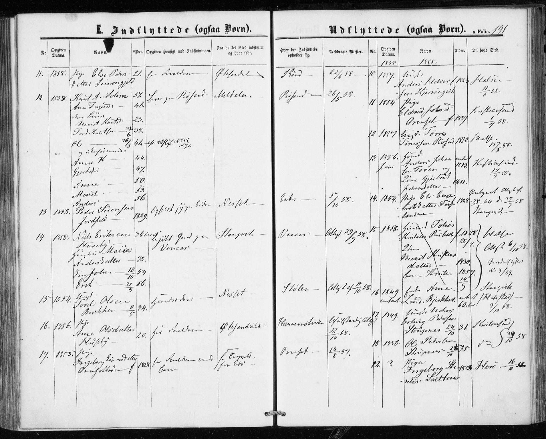 Ministerialprotokoller, klokkerbøker og fødselsregistre - Møre og Romsdal, AV/SAT-A-1454/586/L0985: Parish register (official) no. 586A11, 1857-1866, p. 191