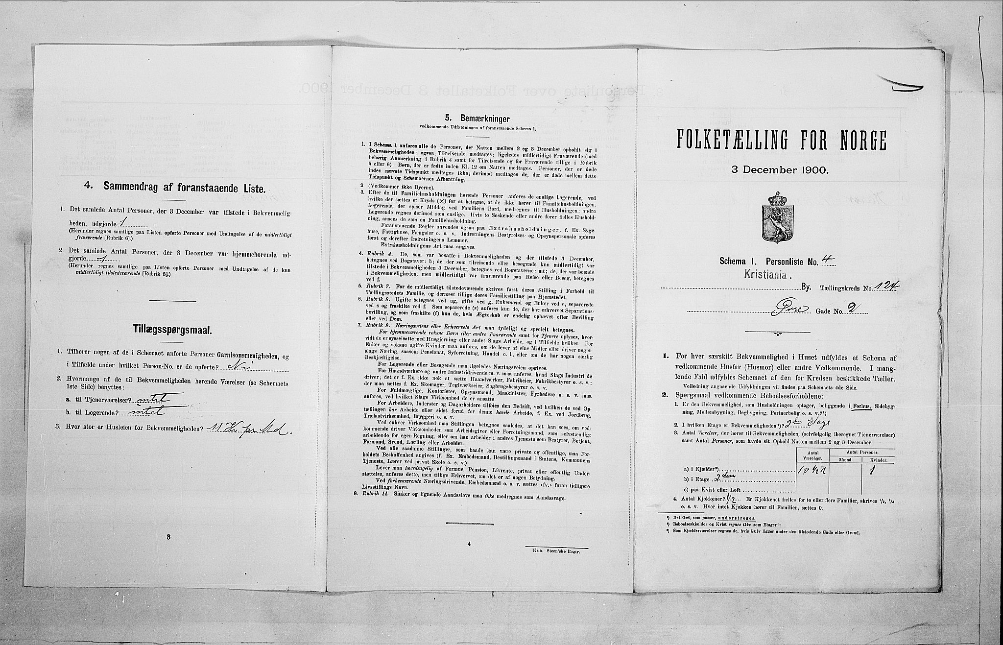 SAO, 1900 census for Kristiania, 1900, p. 115663