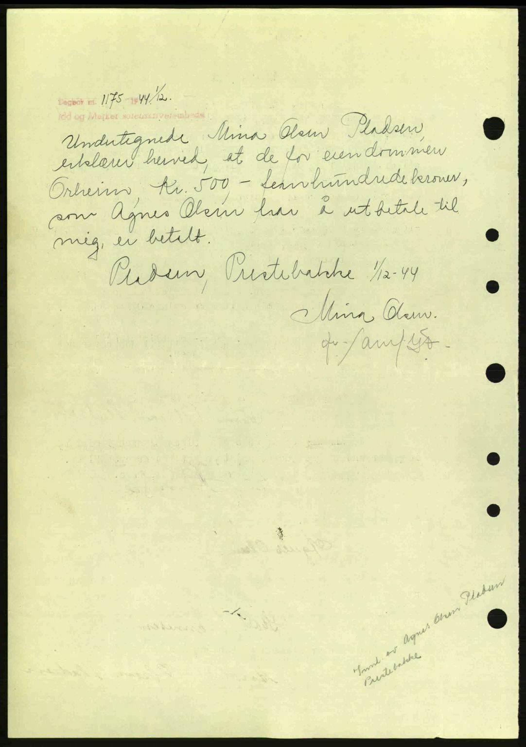 Idd og Marker sorenskriveri, AV/SAO-A-10283/G/Gb/Gbb/L0007: Mortgage book no. A7, 1944-1945, Diary no: : 1122/1944