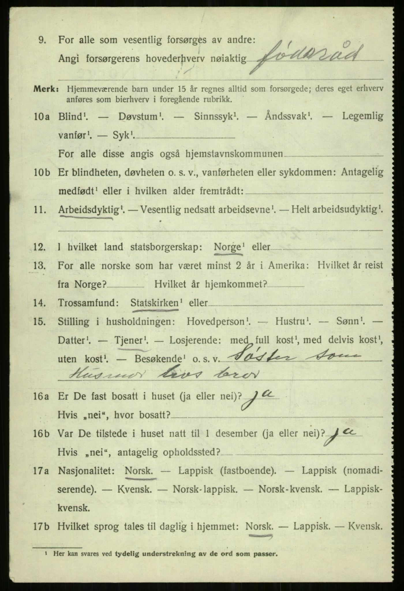 SATØ, 1920 census for Karlsøy, 1920, p. 2150