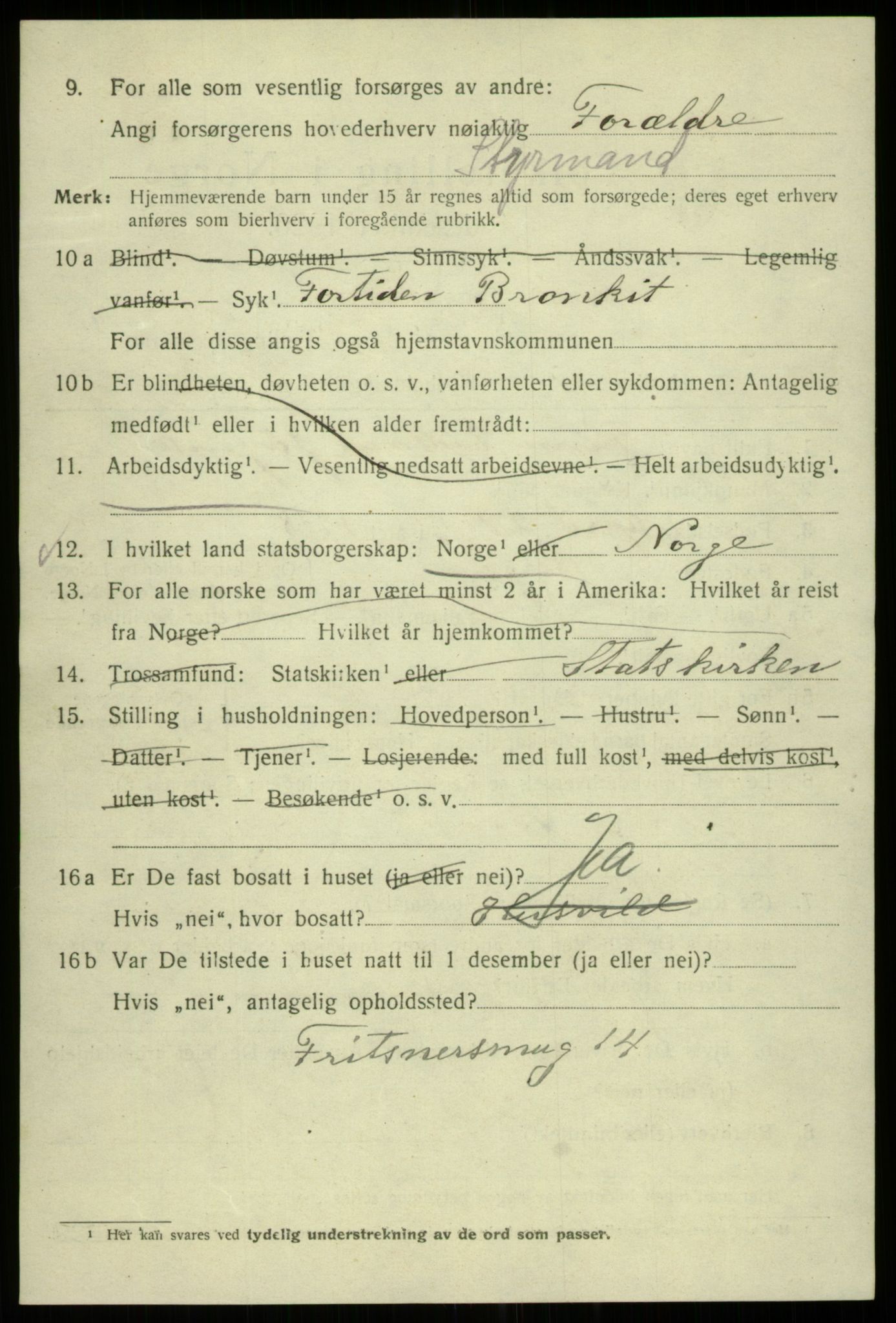 SAB, 1920 census for Bergen, 1920, p. 94726