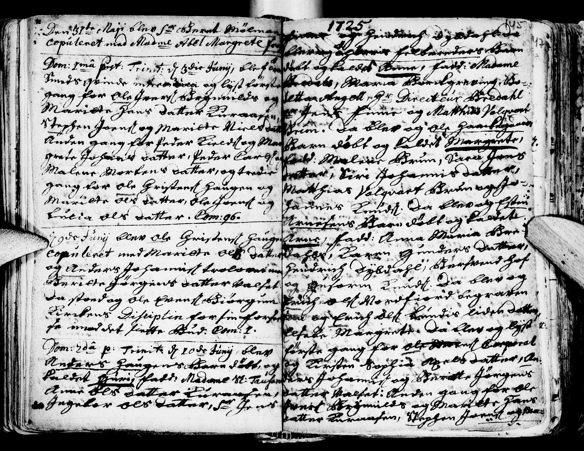 Ministerialprotokoller, klokkerbøker og fødselsregistre - Sør-Trøndelag, SAT/A-1456/681/L0924: Parish register (official) no. 681A02, 1720-1731, p. 144-145