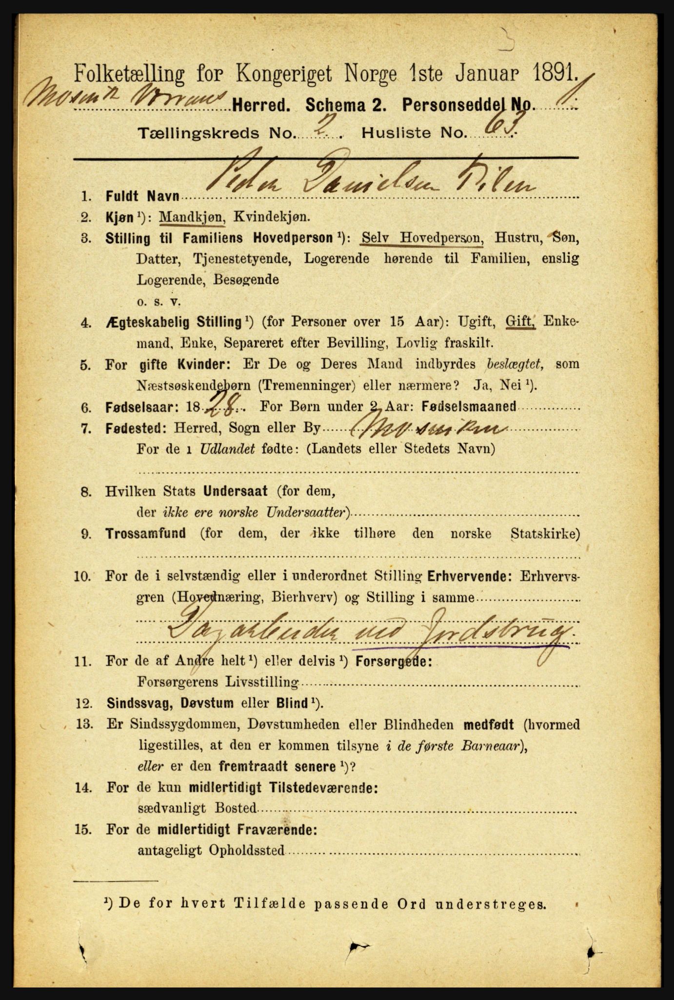 RA, 1891 census for 1723 Mosvik og Verran, 1891, p. 868