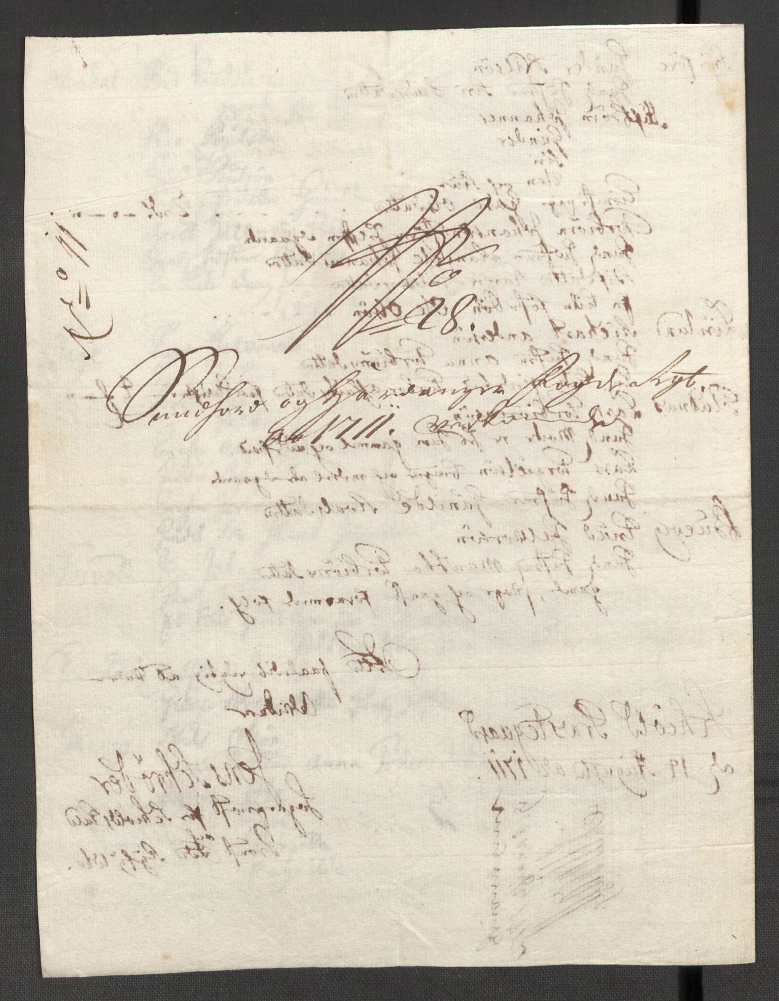 Rentekammeret inntil 1814, Reviderte regnskaper, Fogderegnskap, AV/RA-EA-4092/R48/L2987: Fogderegnskap Sunnhordland og Hardanger, 1711, p. 650