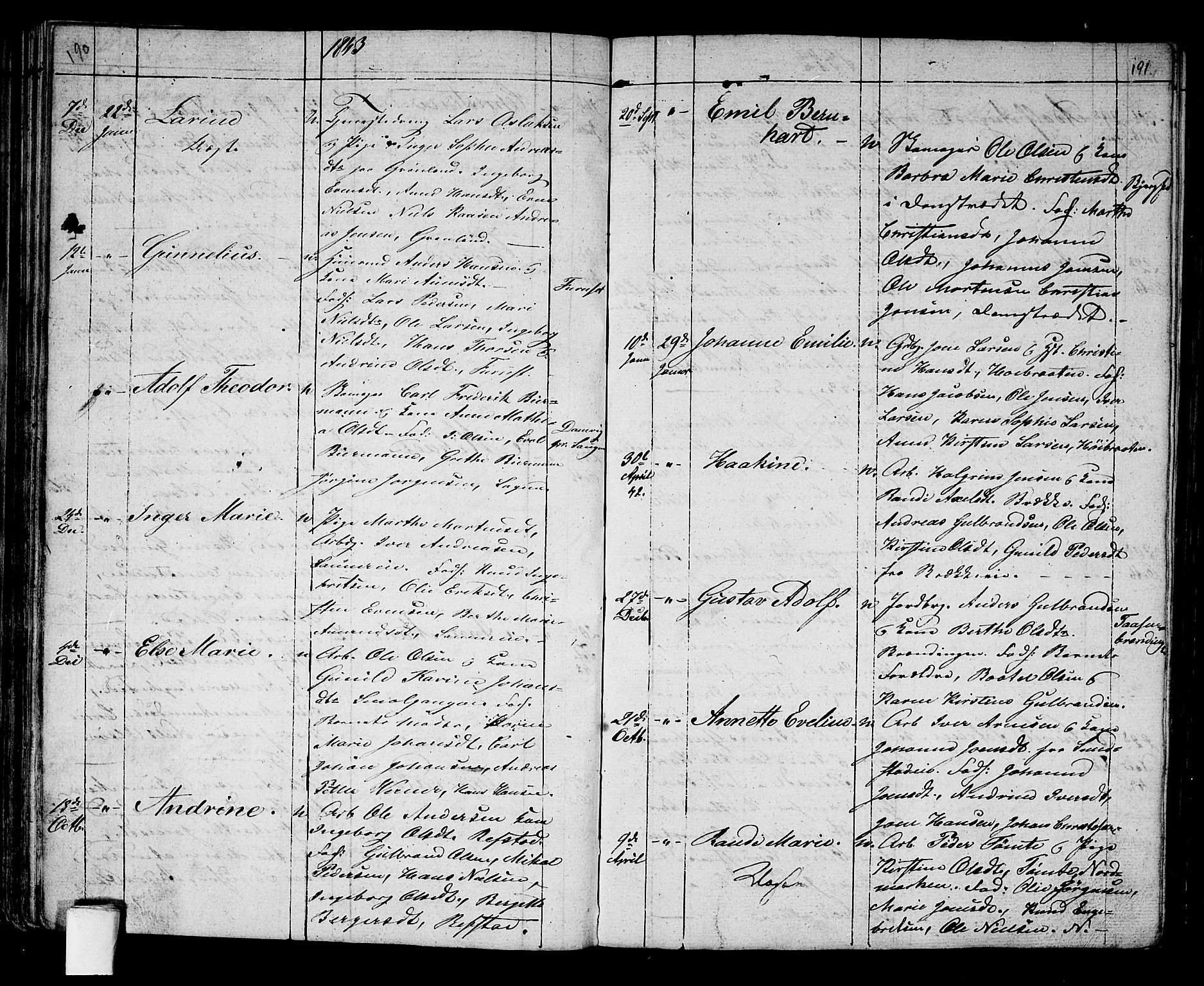 Aker prestekontor kirkebøker, SAO/A-10861/G/L0007: Parish register (copy) no. 7, 1838-1846, p. 190-191
