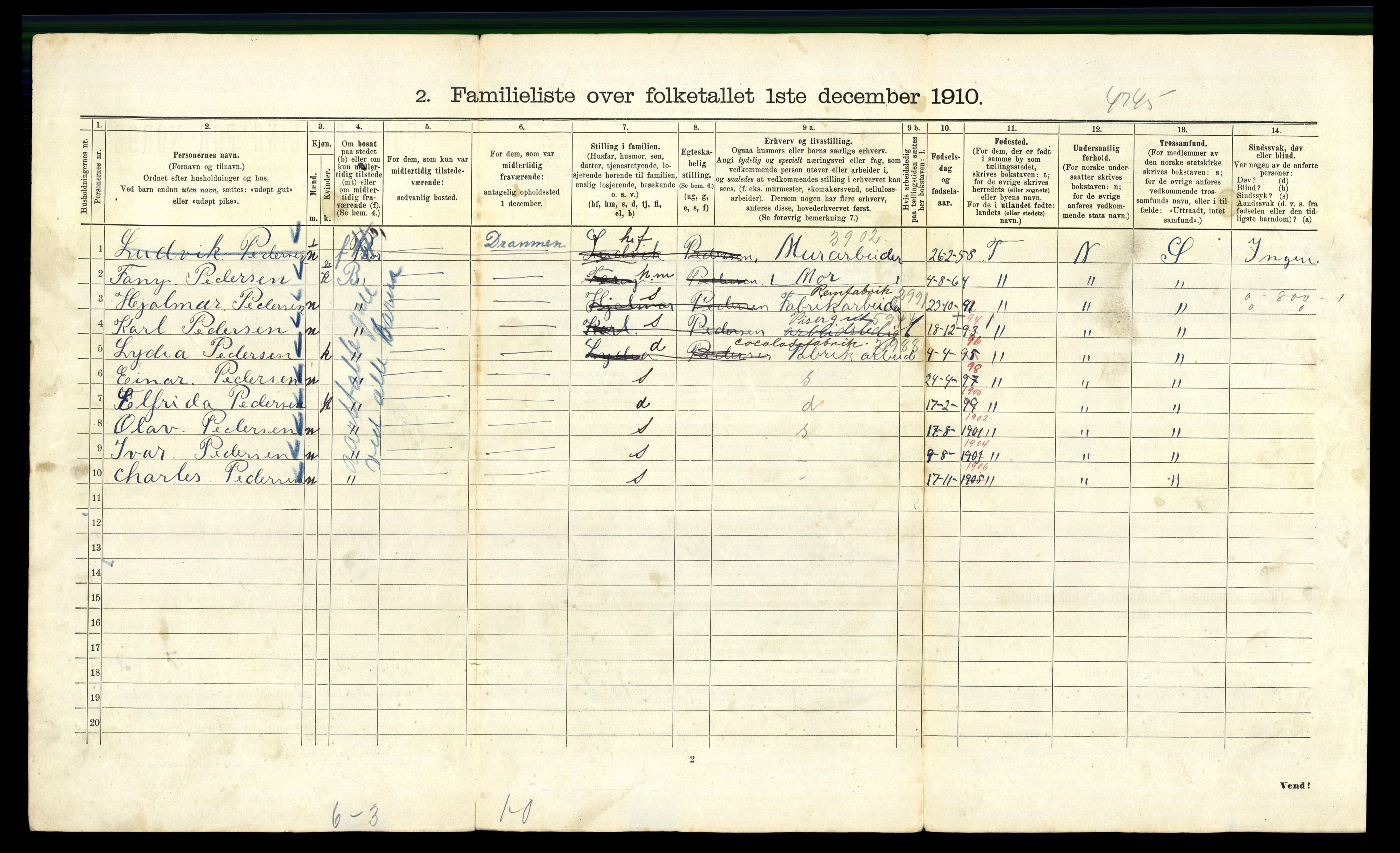 RA, 1910 census for Kristiania, 1910, p. 18012