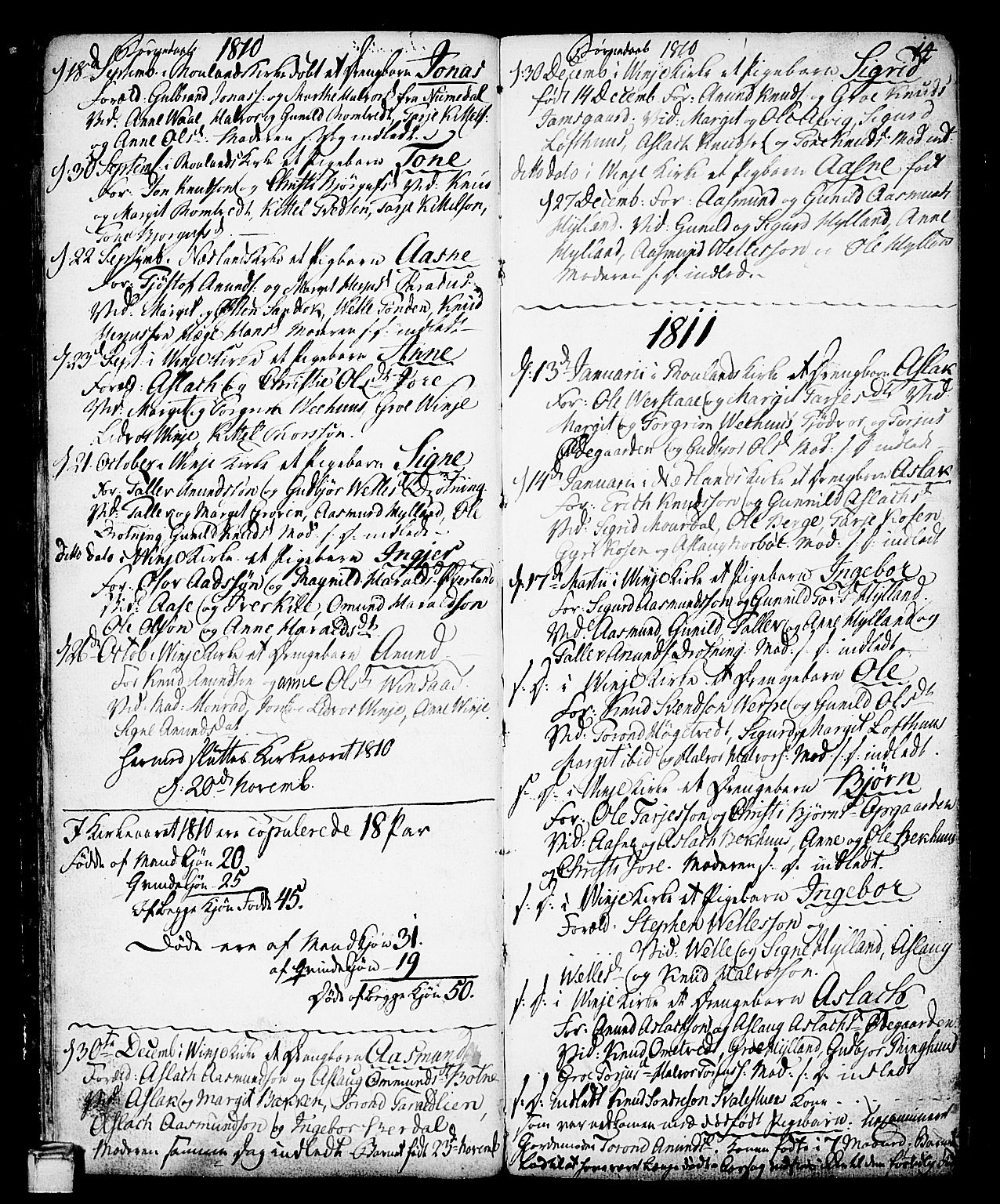 Vinje kirkebøker, SAKO/A-312/F/Fa/L0002: Parish register (official) no. I 2, 1767-1814, p. 14