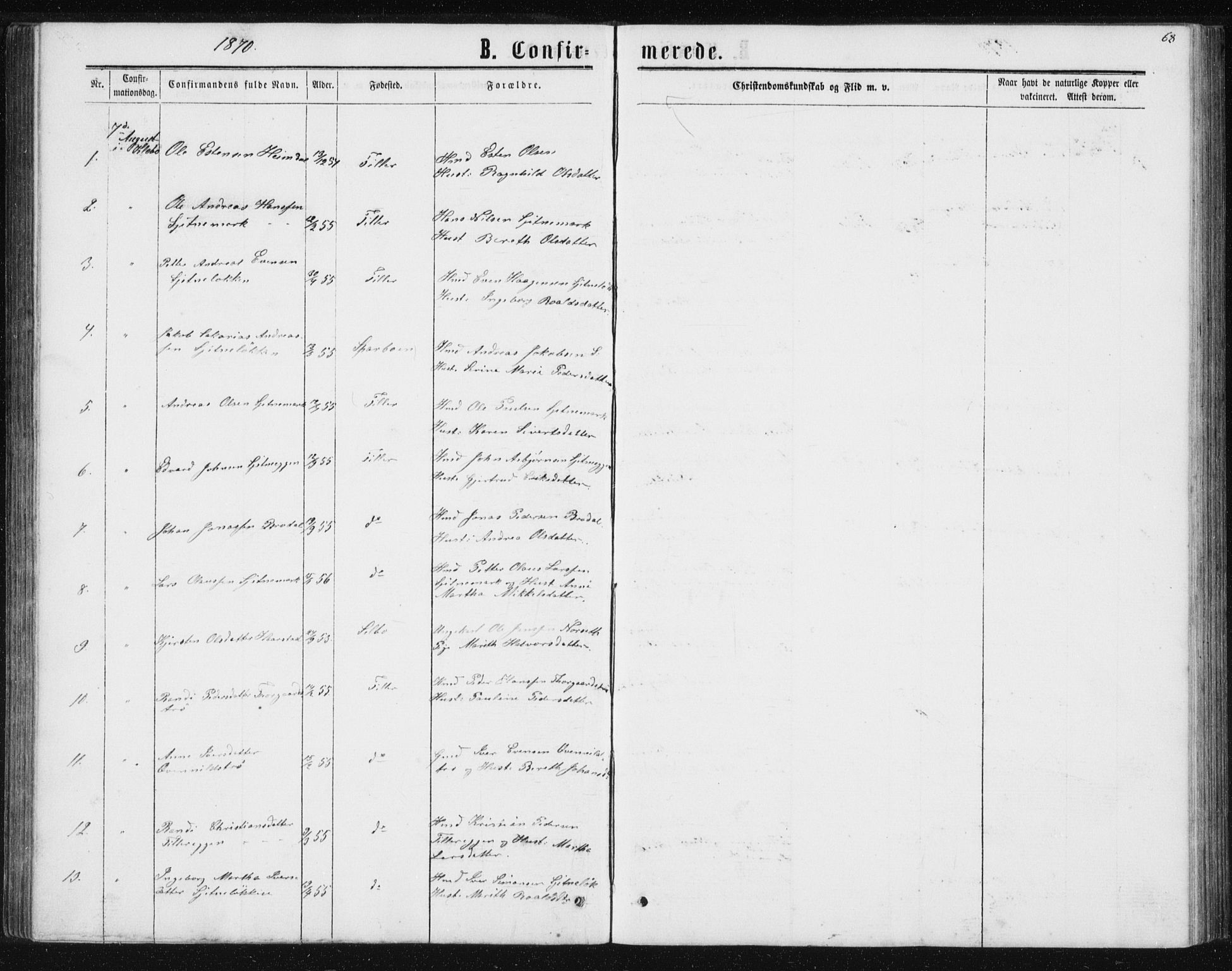Ministerialprotokoller, klokkerbøker og fødselsregistre - Sør-Trøndelag, SAT/A-1456/621/L0459: Parish register (copy) no. 621C02, 1866-1895, p. 68