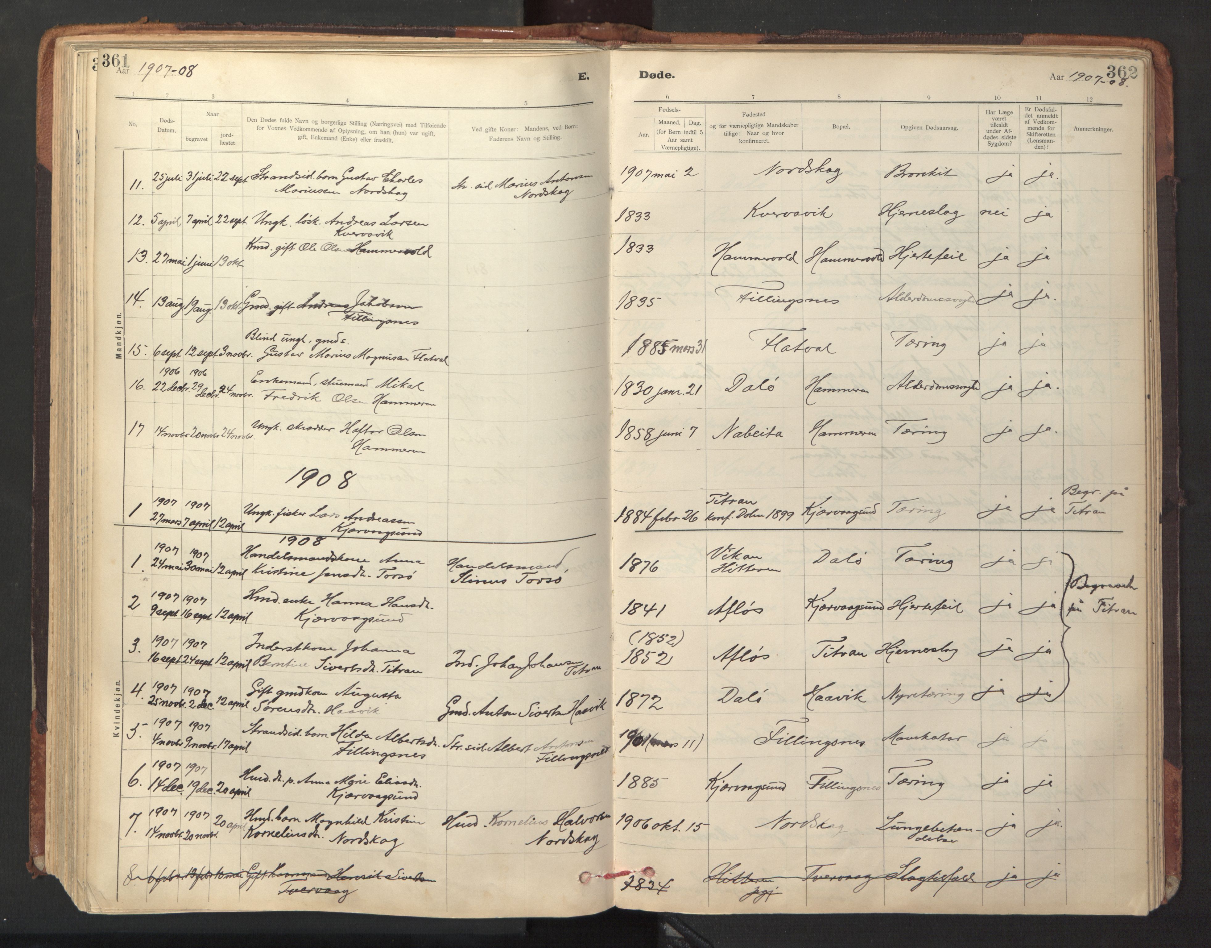 Ministerialprotokoller, klokkerbøker og fødselsregistre - Sør-Trøndelag, SAT/A-1456/641/L0596: Parish register (official) no. 641A02, 1898-1915, p. 361-362