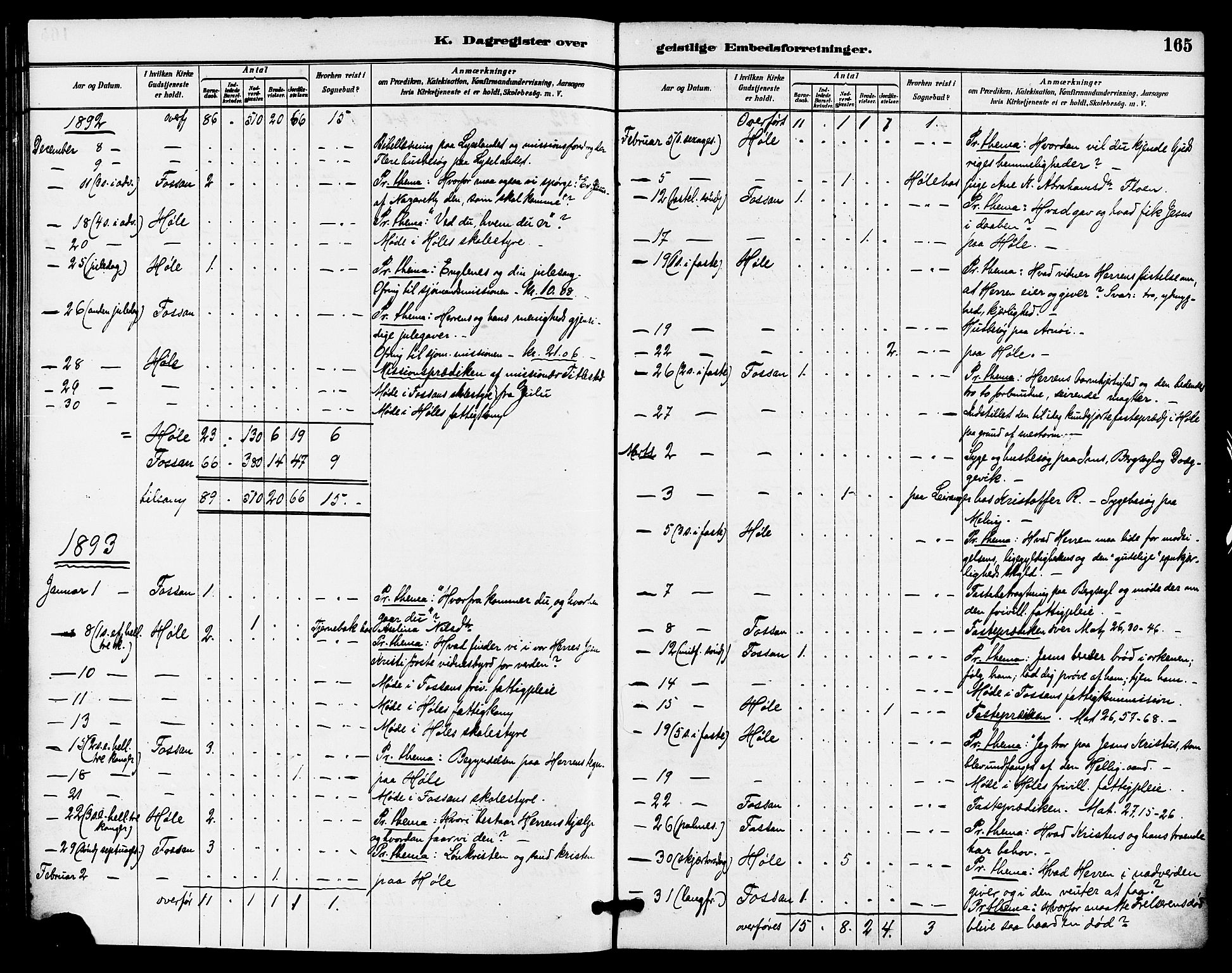 Høgsfjord sokneprestkontor, AV/SAST-A-101624/H/Ha/Haa/L0005: Parish register (official) no. A 5, 1885-1897, p. 165