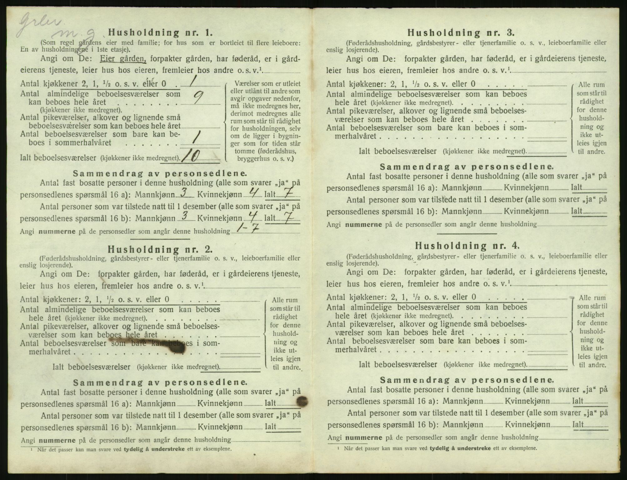 SAK, 1920 census for Herefoss, 1920, p. 49