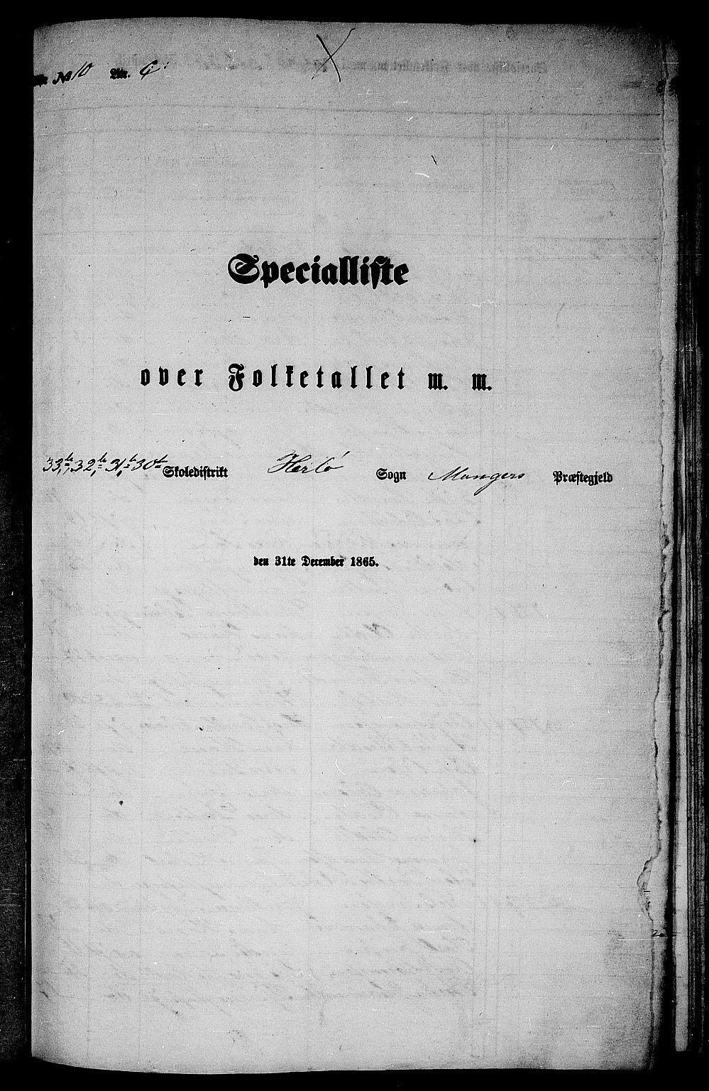 RA, 1865 census for Manger, 1865, p. 215