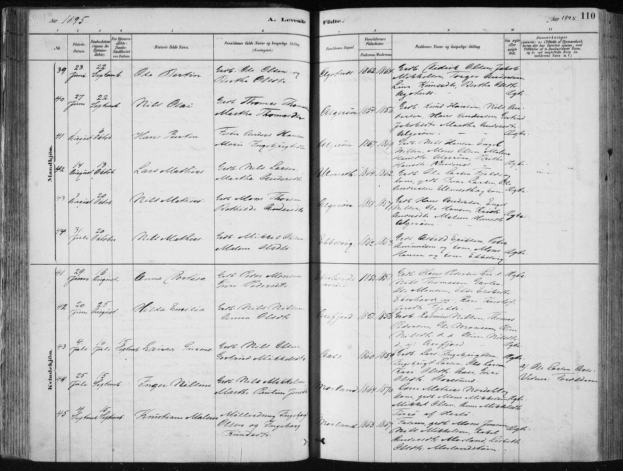 Fjell sokneprestembete, SAB/A-75301/H/Haa: Parish register (official) no. A  8, 1878-1898, p. 110
