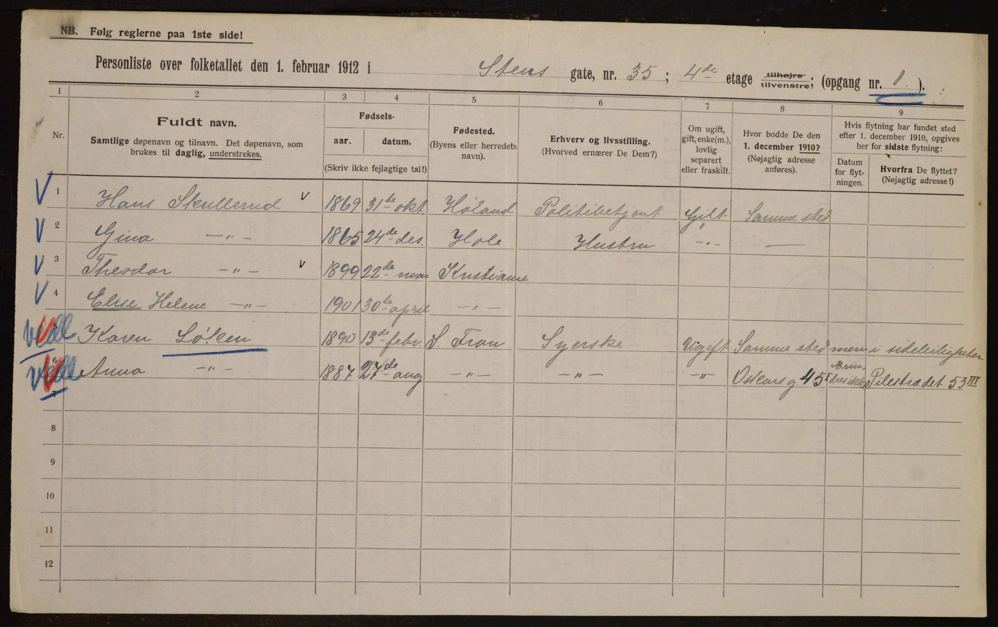 OBA, Municipal Census 1912 for Kristiania, 1912, p. 102357