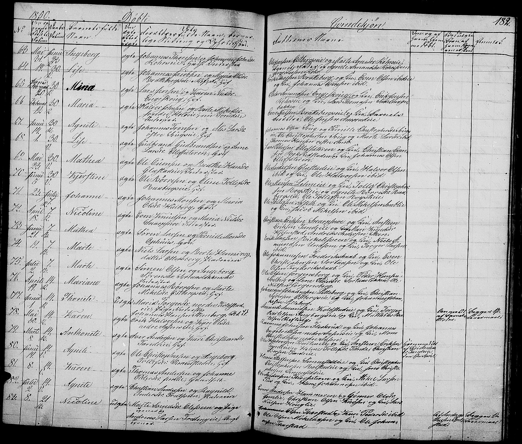 Ringsaker prestekontor, AV/SAH-PREST-014/L/La/L0005: Parish register (copy) no. 5, 1839-1850, p. 182