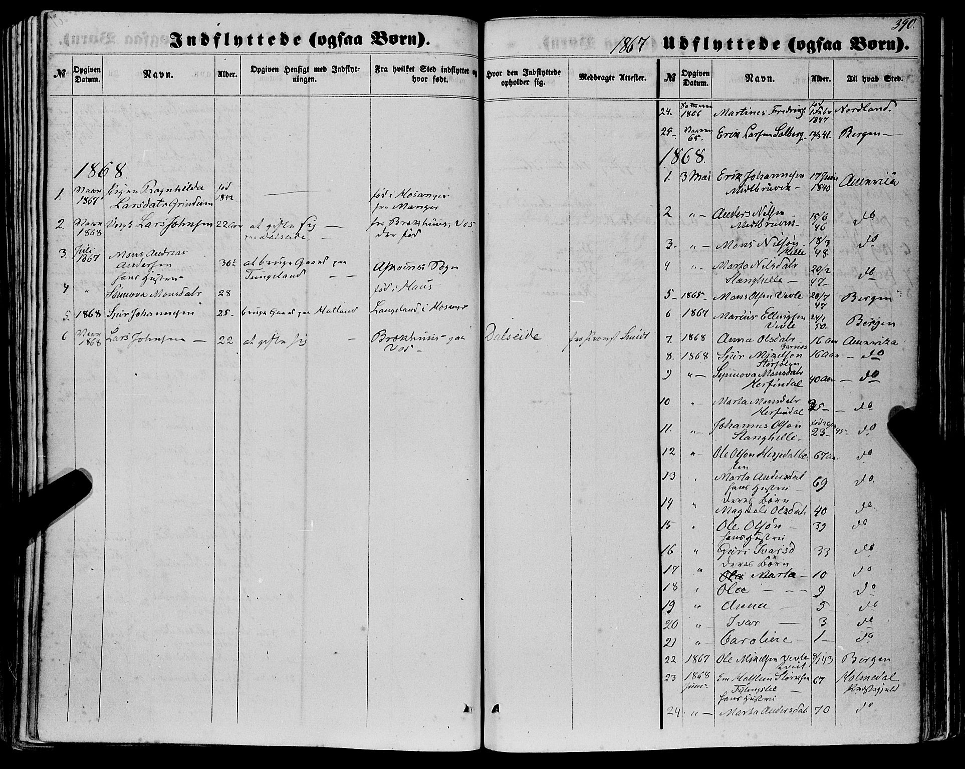Haus sokneprestembete, SAB/A-75601/H/Haa: Parish register (official) no. A 17, 1858-1870, p. 390