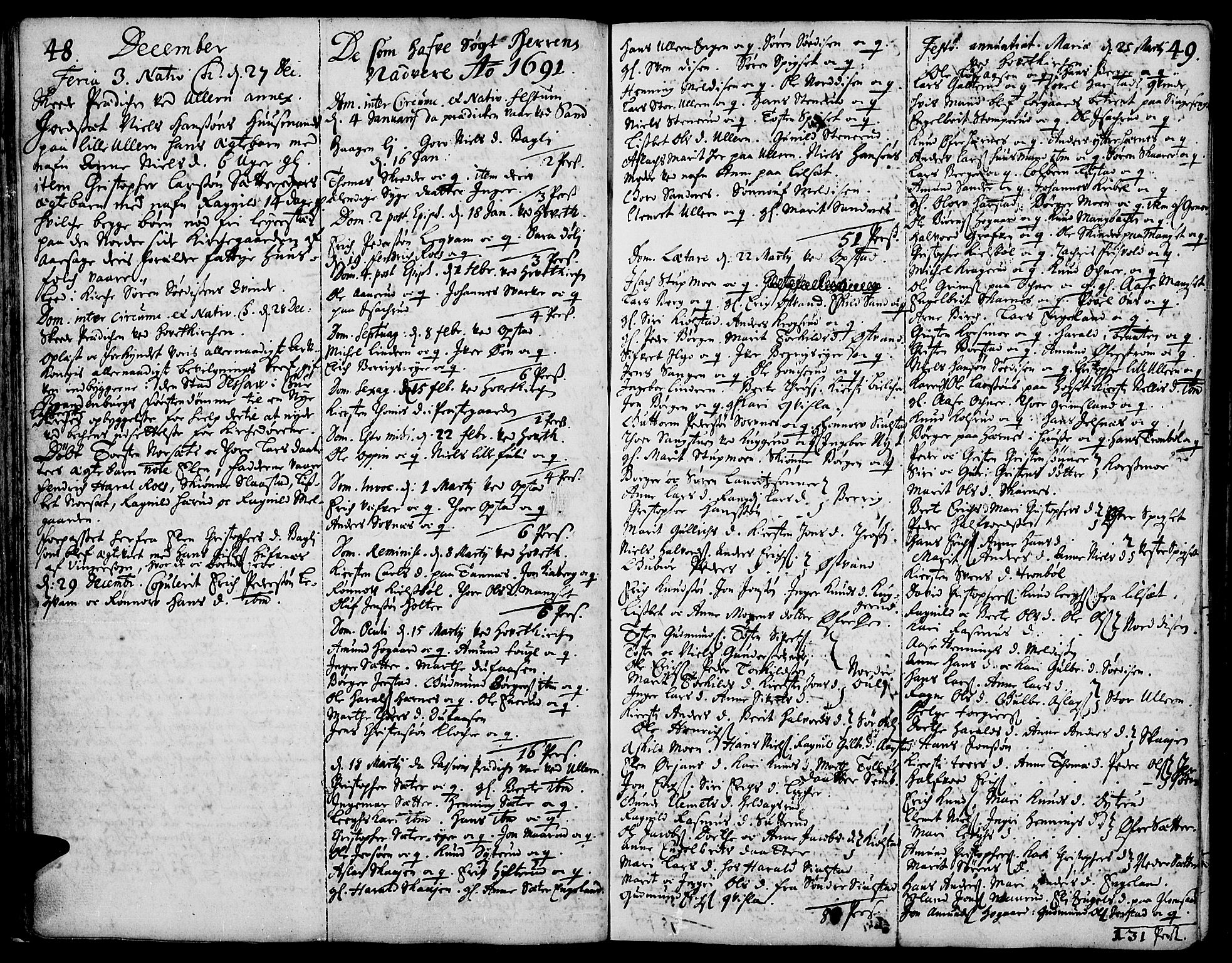 Strøm-Odalen prestekontor, AV/SAH-PREST-028/H/Ha/Haa/L0001: Parish register (official) no. 1, 1689-1715, p. 48-49