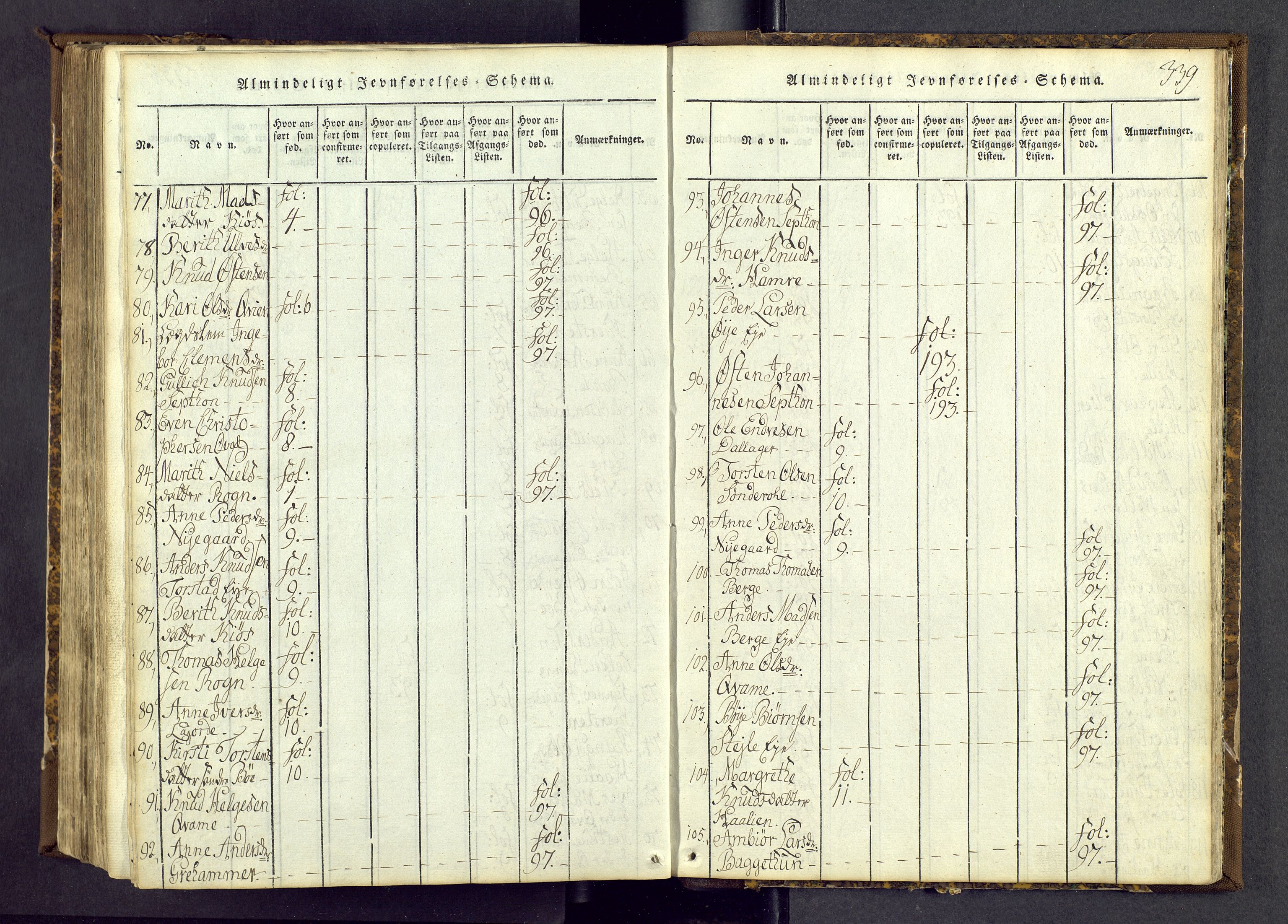 Vang prestekontor, Valdres, AV/SAH-PREST-140/H/Ha/L0004: Parish register (official) no. 4, 1814-1831, p. 339