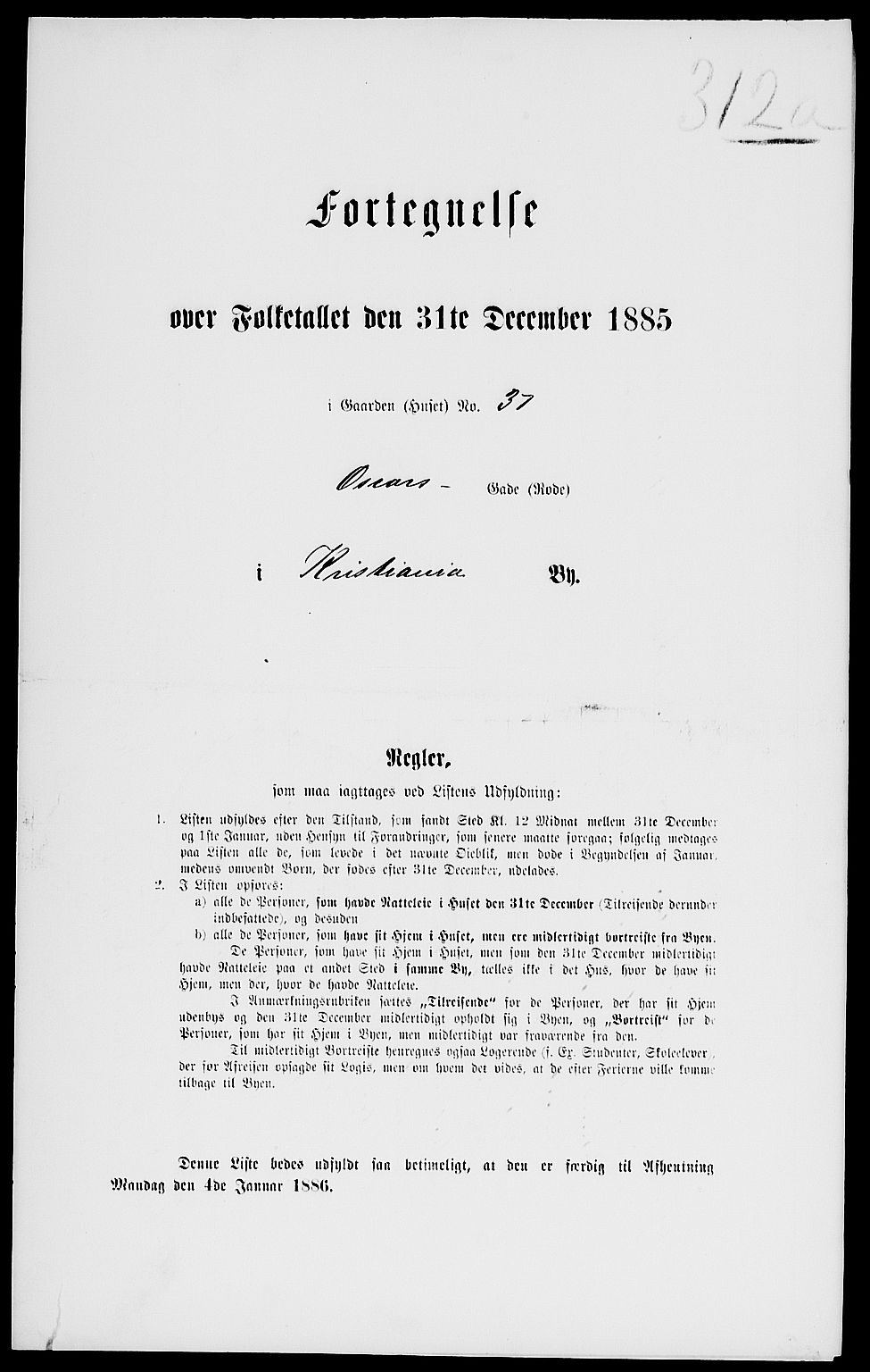 RA, 1885 census for 0301 Kristiania, 1885, p. 3124