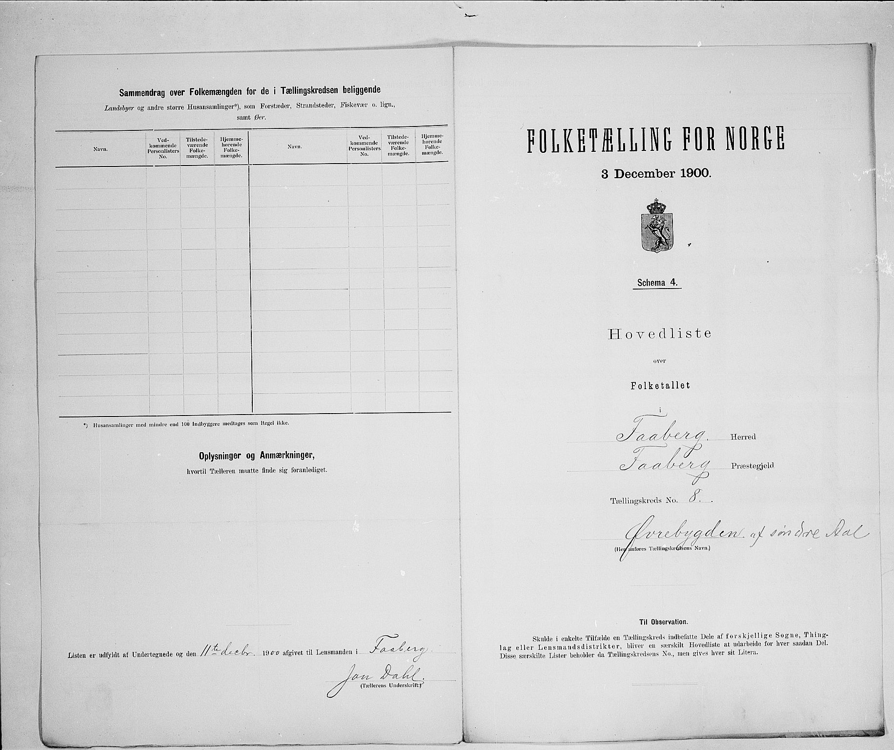 SAH, 1900 census for Fåberg, 1900, p. 46