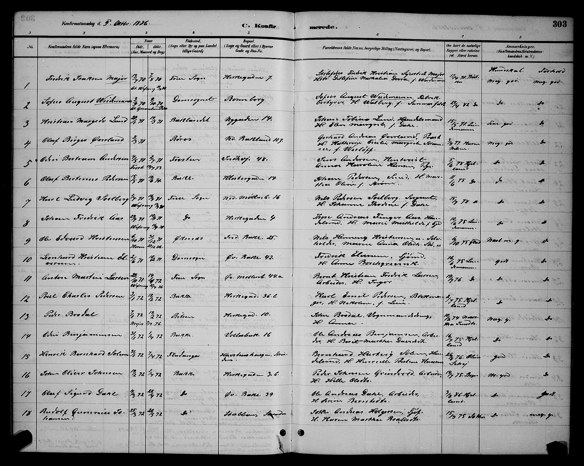 Ministerialprotokoller, klokkerbøker og fødselsregistre - Sør-Trøndelag, AV/SAT-A-1456/604/L0222: Parish register (copy) no. 604C05, 1886-1895, p. 303