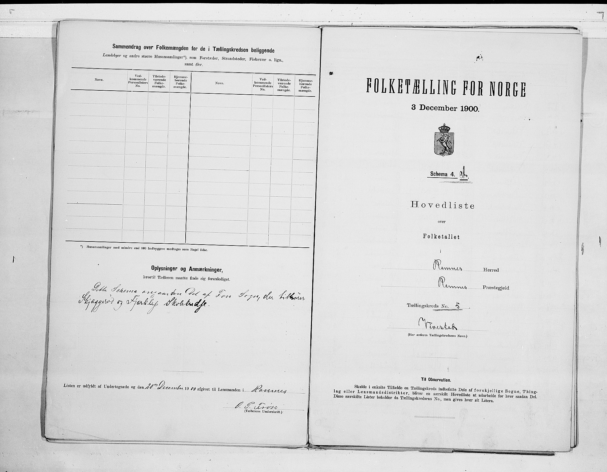 RA, 1900 census for Ramnes, 1900, p. 12