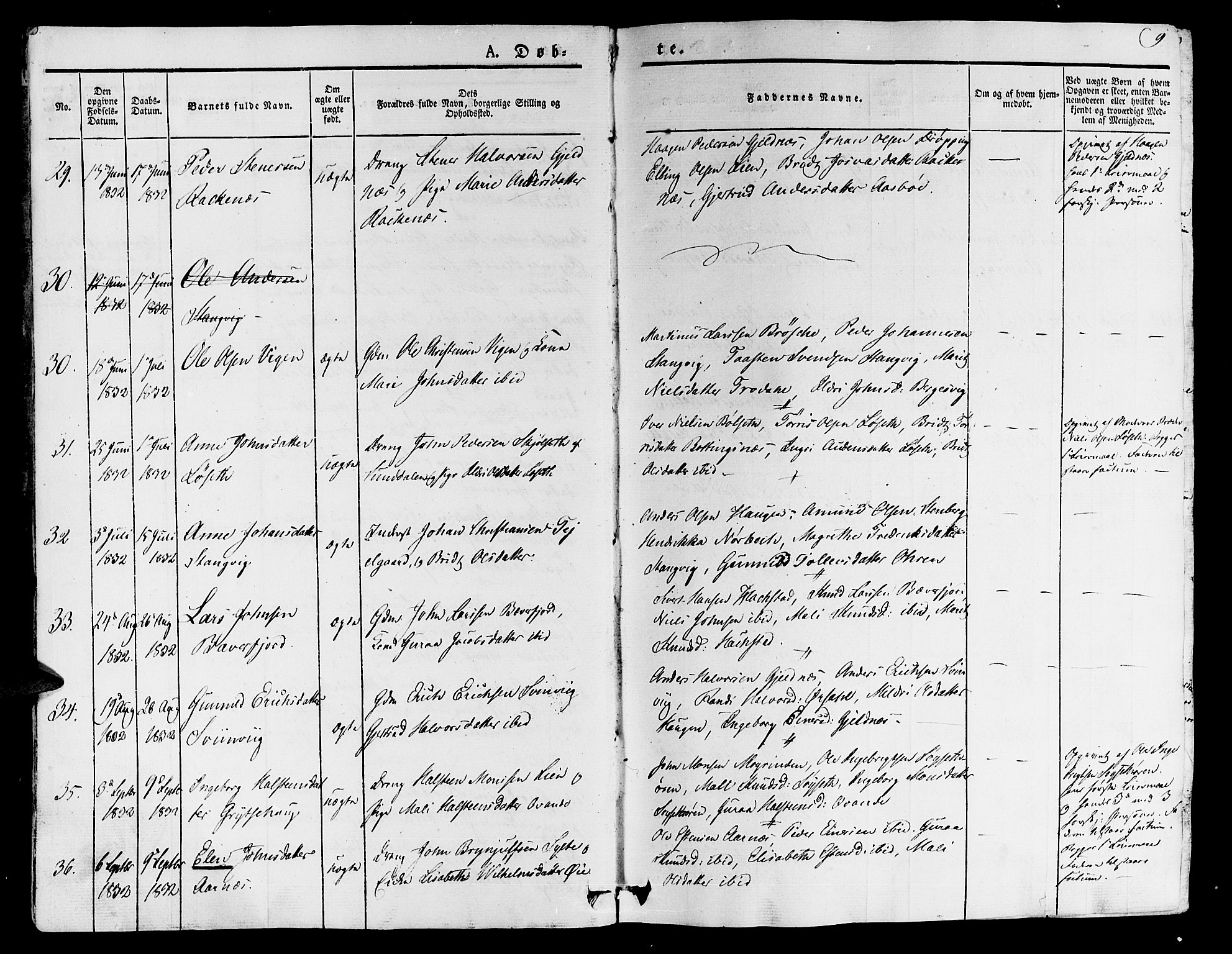 Ministerialprotokoller, klokkerbøker og fødselsregistre - Møre og Romsdal, AV/SAT-A-1454/592/L1024: Parish register (official) no. 592A03 /1, 1831-1849, p. 9