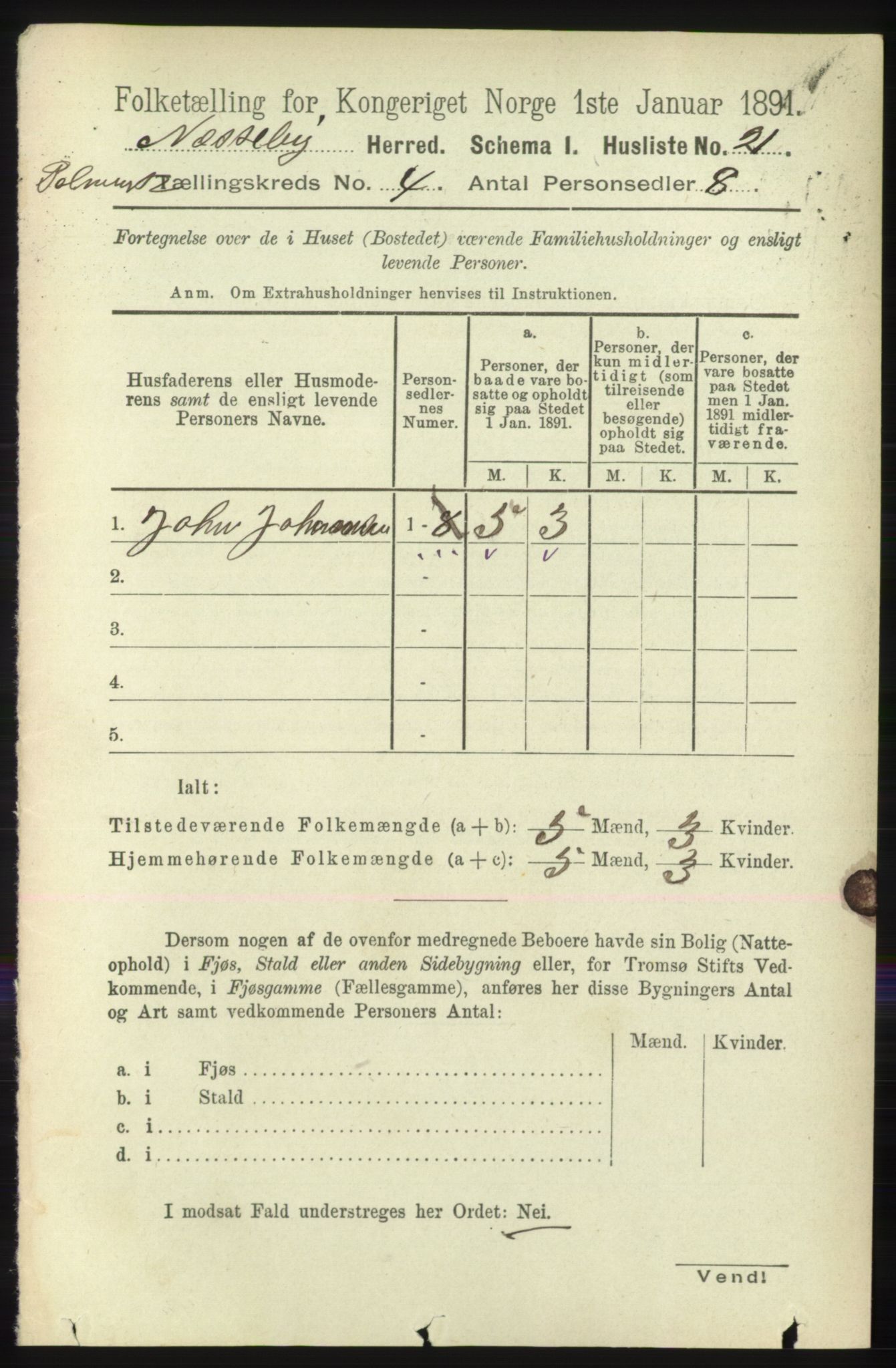 RA, 1891 census for 2027 Nesseby, 1891, p. 1228