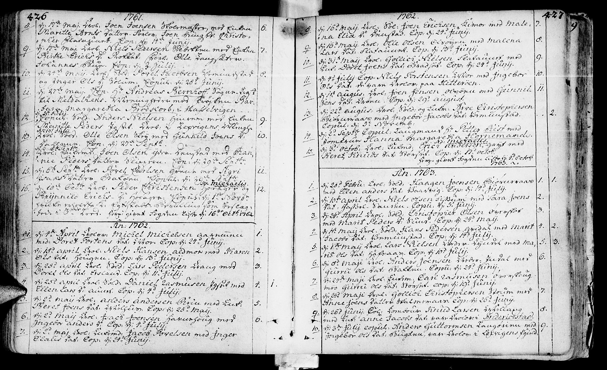 Ministerialprotokoller, klokkerbøker og fødselsregistre - Sør-Trøndelag, SAT/A-1456/646/L0605: Parish register (official) no. 646A03, 1751-1790, p. 426-427