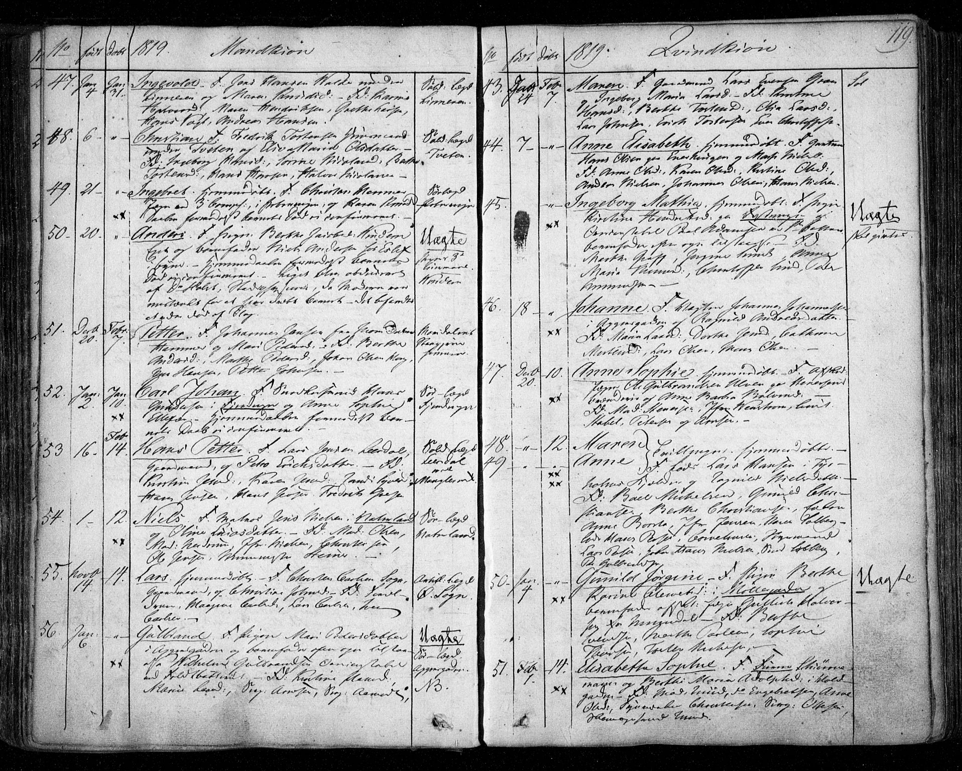 Aker prestekontor kirkebøker, SAO/A-10861/F/L0011: Parish register (official) no. 11, 1810-1819, p. 119