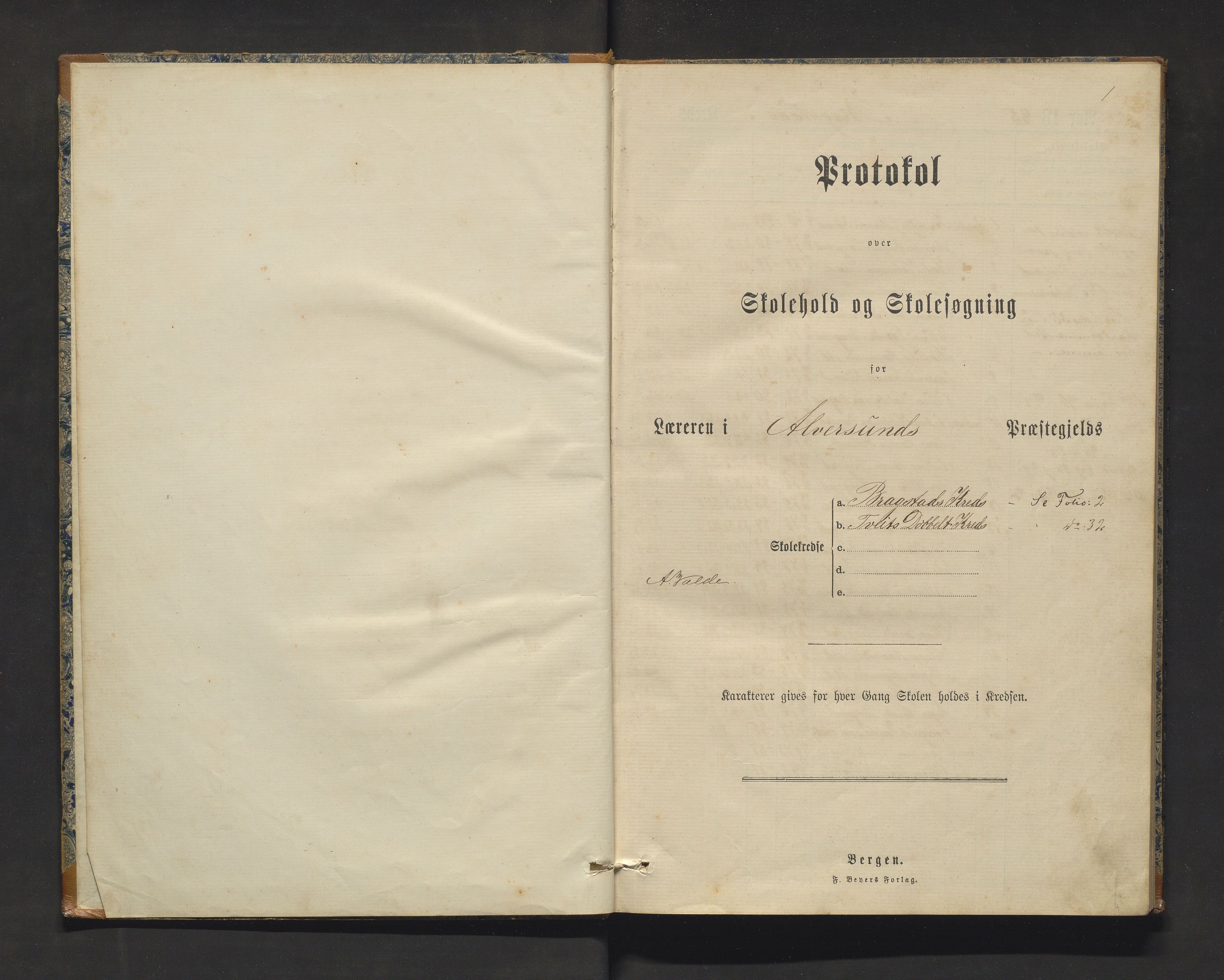 Meland kommune. Barneskulane, IKAH/1256-231/F/Fa/L0004: Skuleprotokoll for Brakstad og Tveit krinsar, 1885-1898