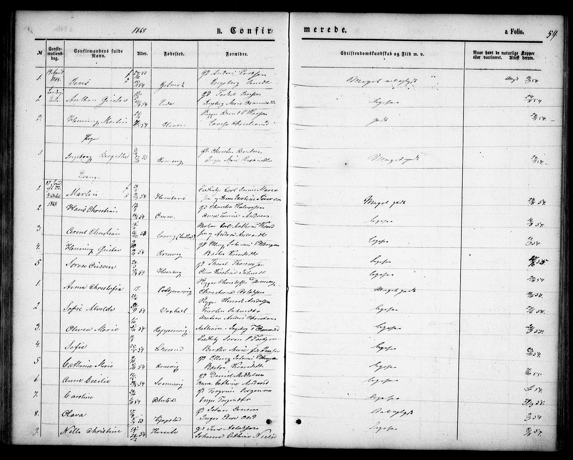 Hommedal sokneprestkontor, SAK/1111-0023/F/Fa/Faa/L0002: Parish register (official) no. A 2, 1861-1884, p. 59