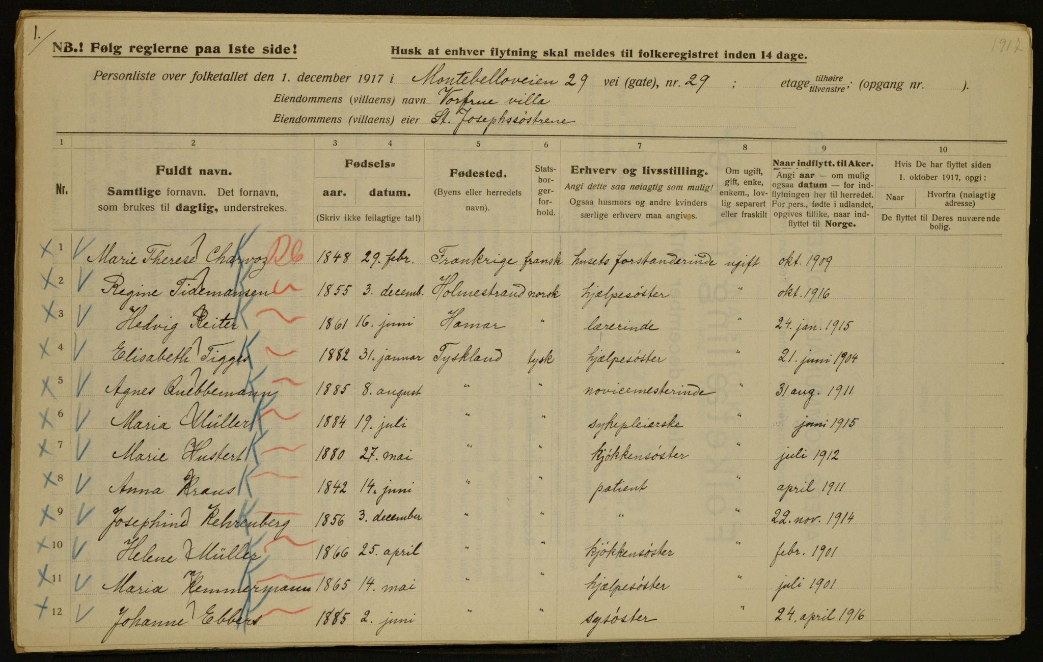 OBA, Municipal Census 1917 for Aker, 1917, p. 4269