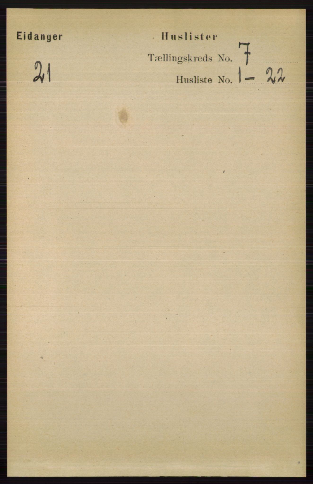 RA, 1891 census for 0813 Eidanger, 1891, p. 2726